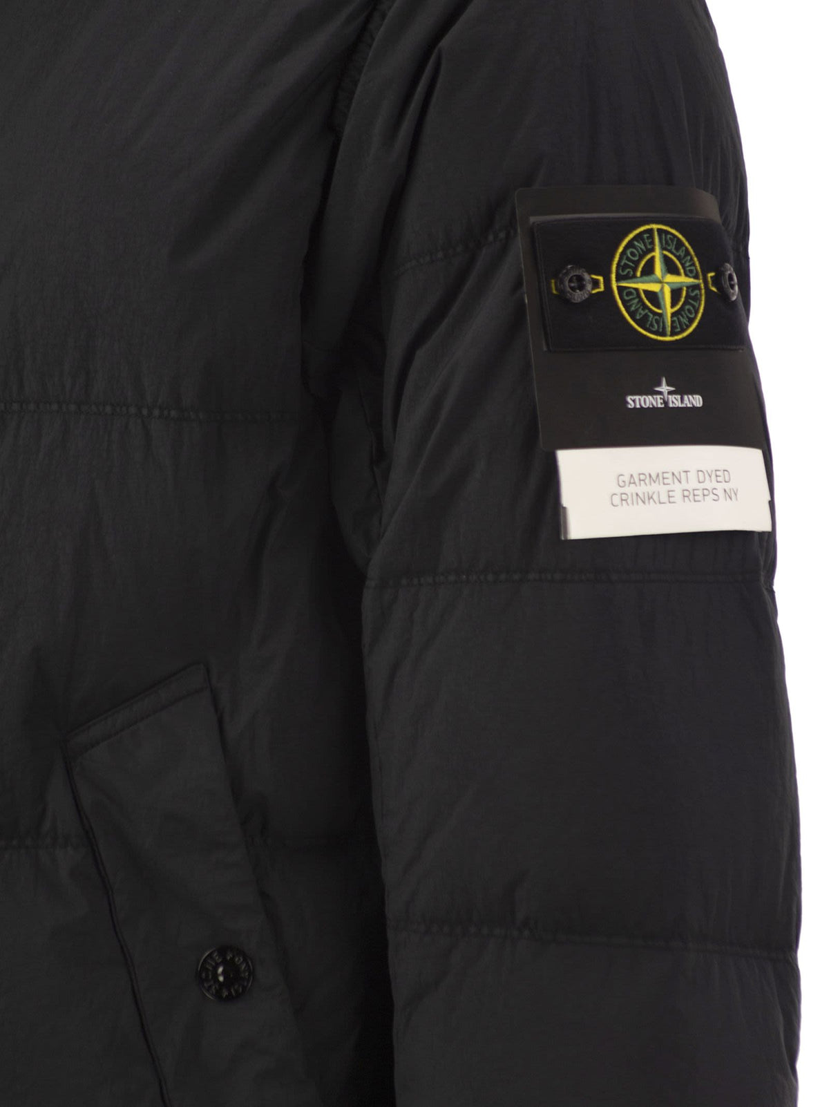 Stone Island Men Garment Dyed Crinkle Reps Ny Hooded Down Jacket With Duck Down Padding