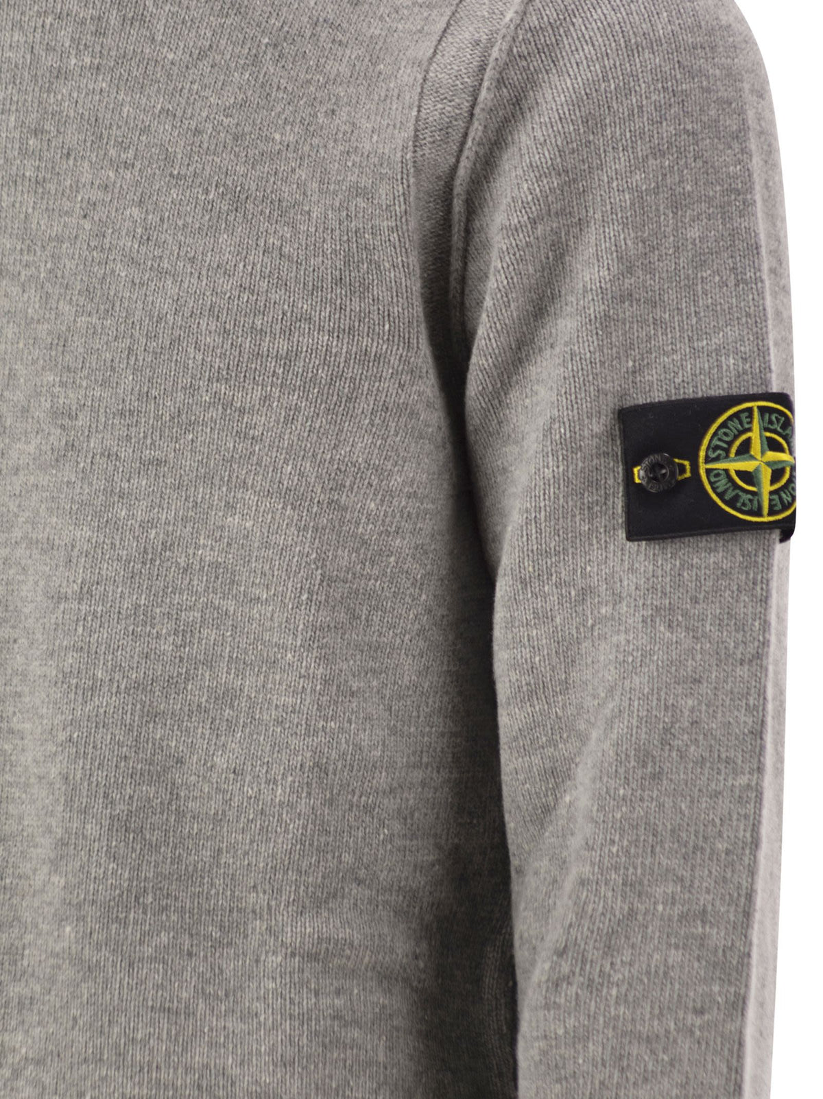 Stone Island Men Crew-Neck Jumper With Reverse Stitch Details STONE ISLAND