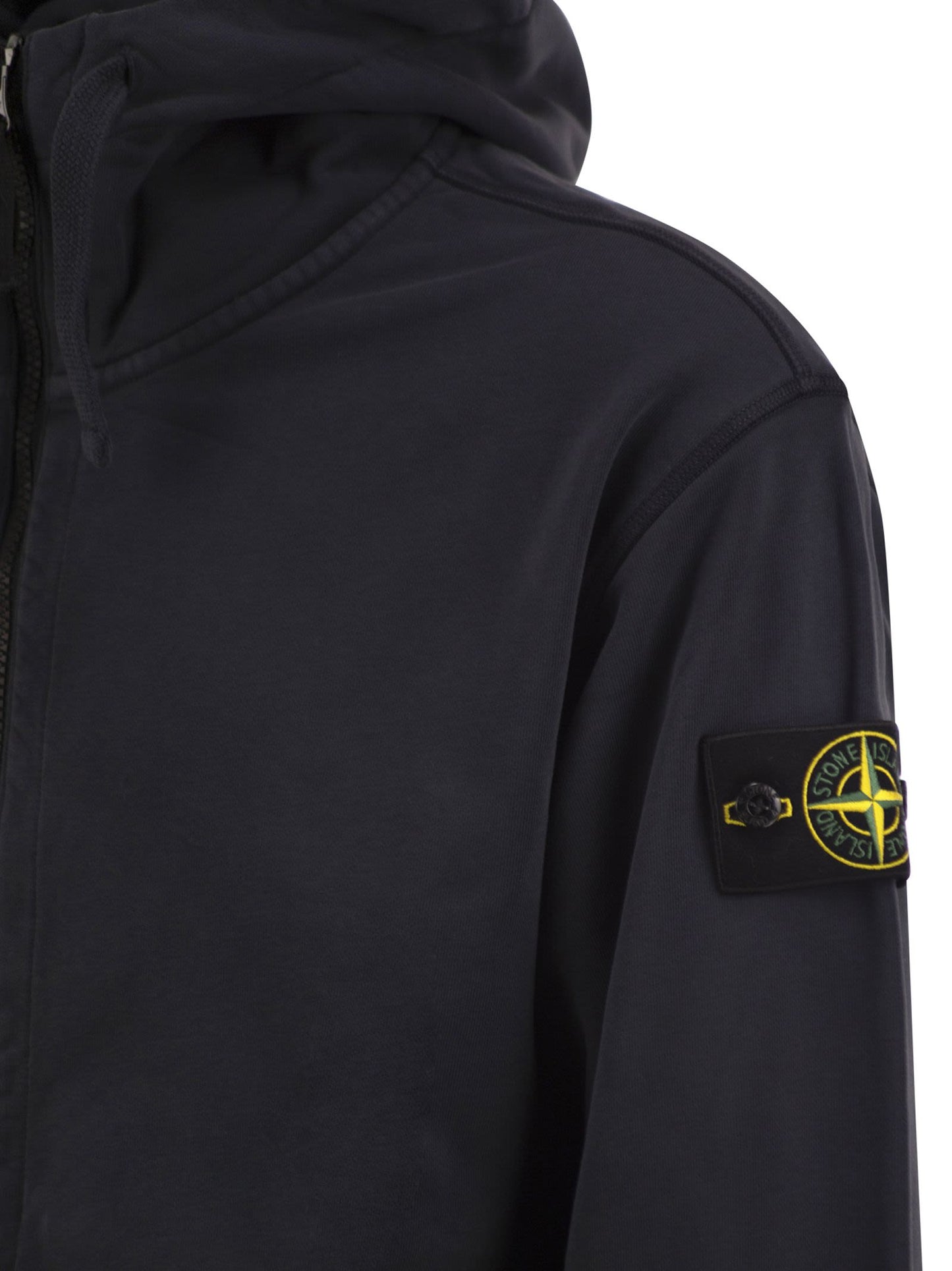 Stone Island Men Cotton Hooded Zip-Up Sweatshirt STONE ISLAND
