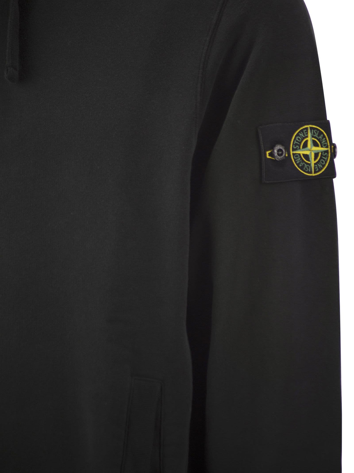 Stone Island Men Cotton Hooded Sweatshirt With Compass Badge STONE ISLAND