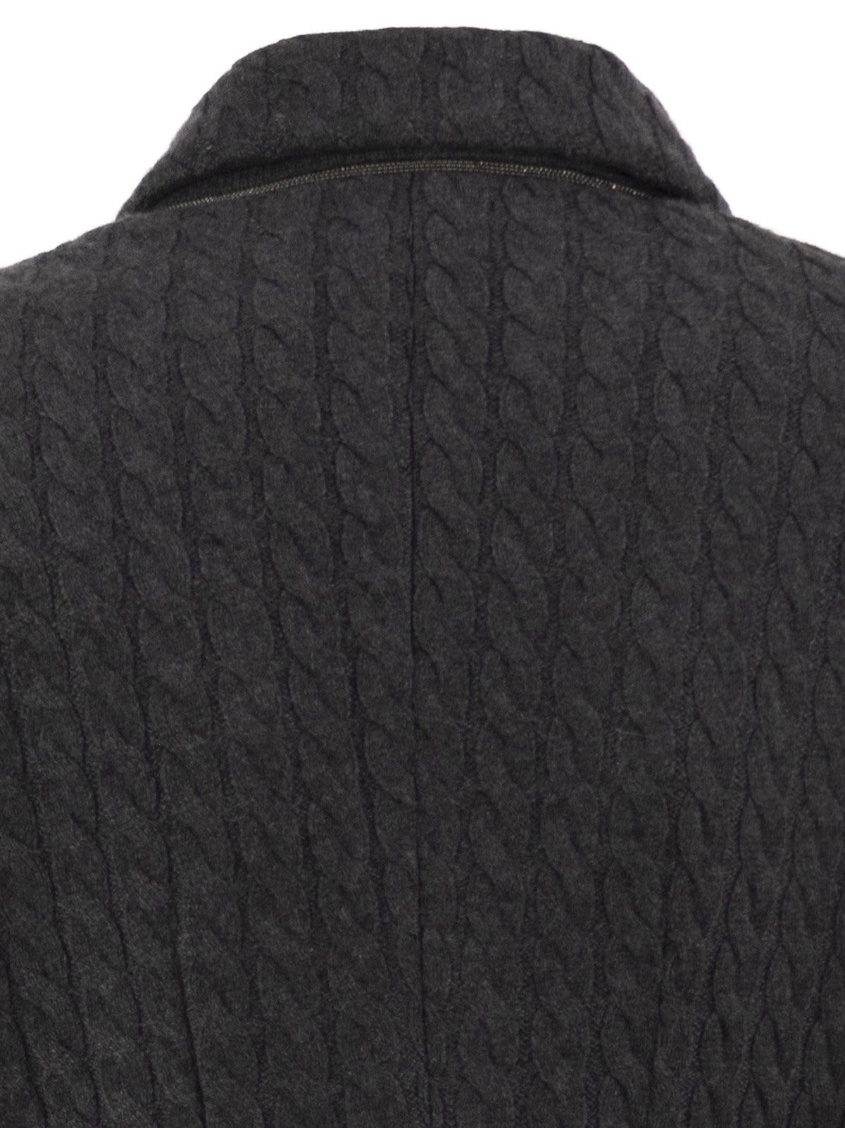 Brunello Cucinelli Women Double-Breasted Cashmere Cable-Knit Blazer BRUNELLO CUCINELLI
