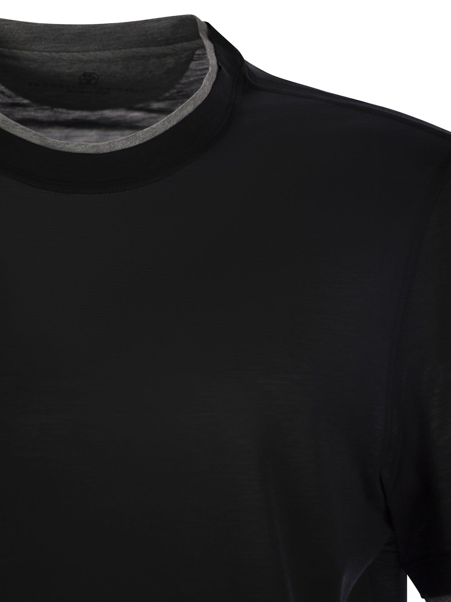 Brunello Cucinelli Men Slim Fit Crew-Neck T-Shirt In Light Silk And Cotton Jersey BRUNELLO CUCINELLI