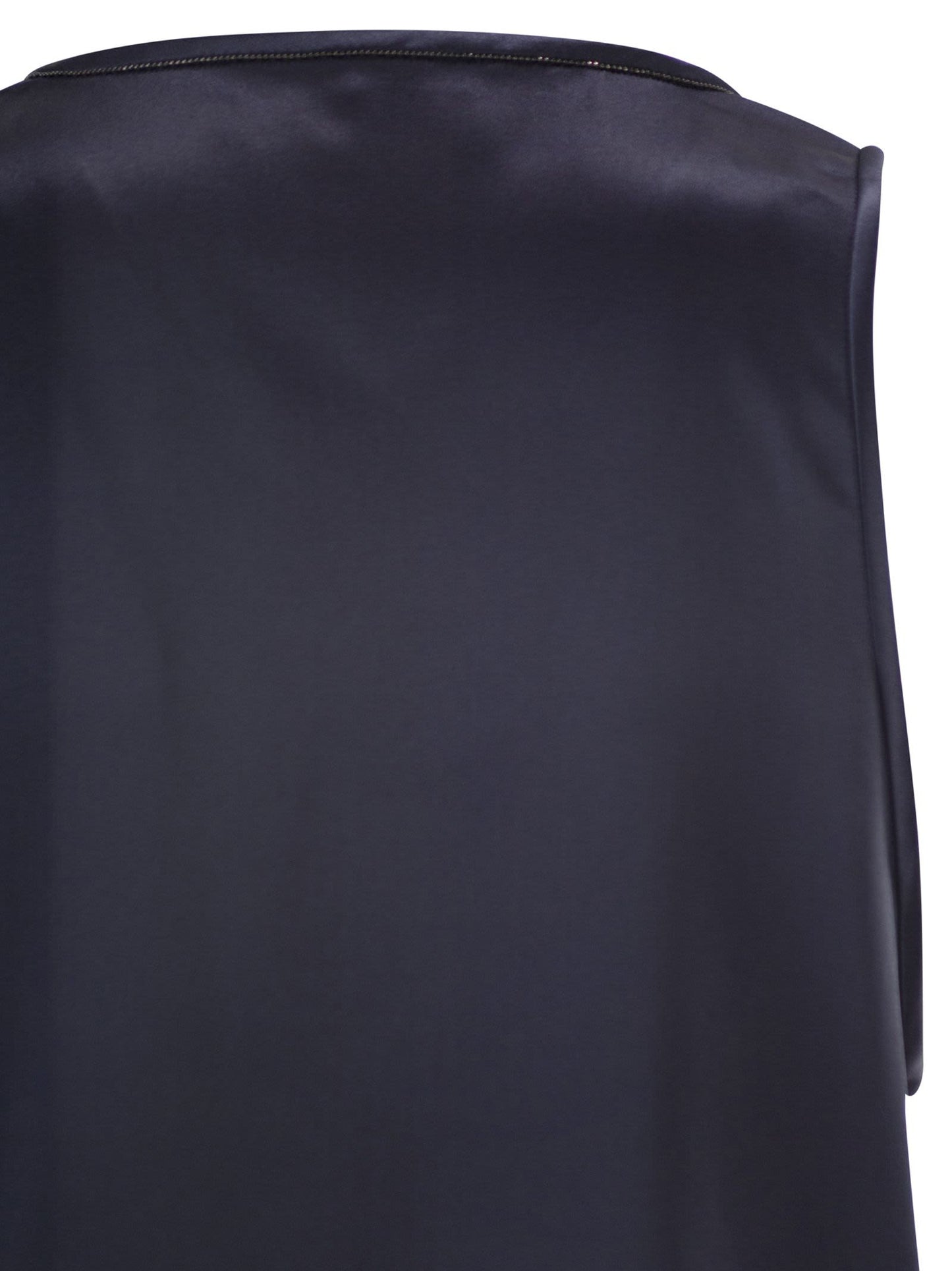 Brunello Cucinelli Women Stretch Silk Satin Crew Neck Top BRUNELLO CUCINELLI