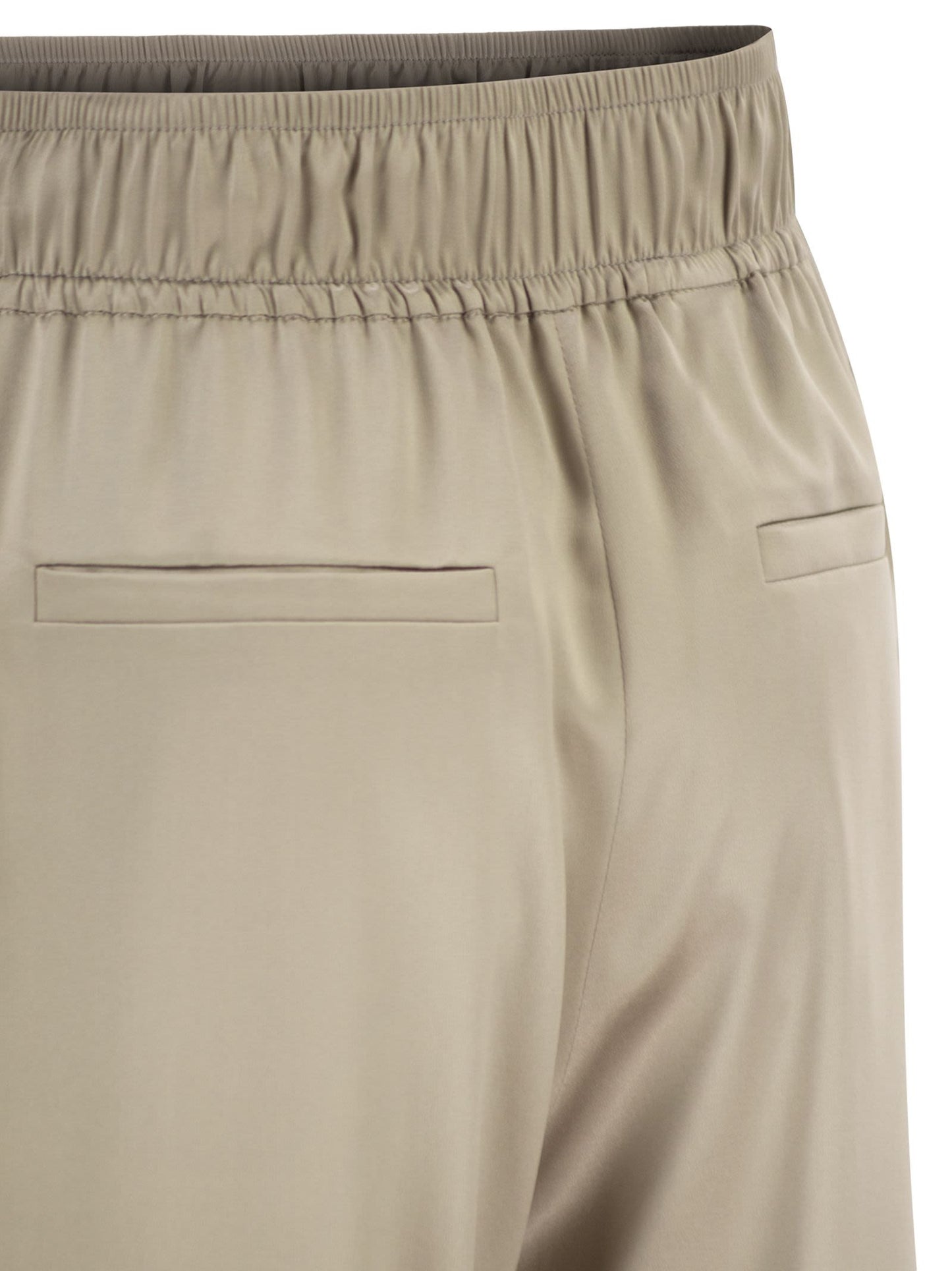Brunello Cucinelli Women Track Trousers In Stretch Silk Satin BRUNELLO CUCINELLI