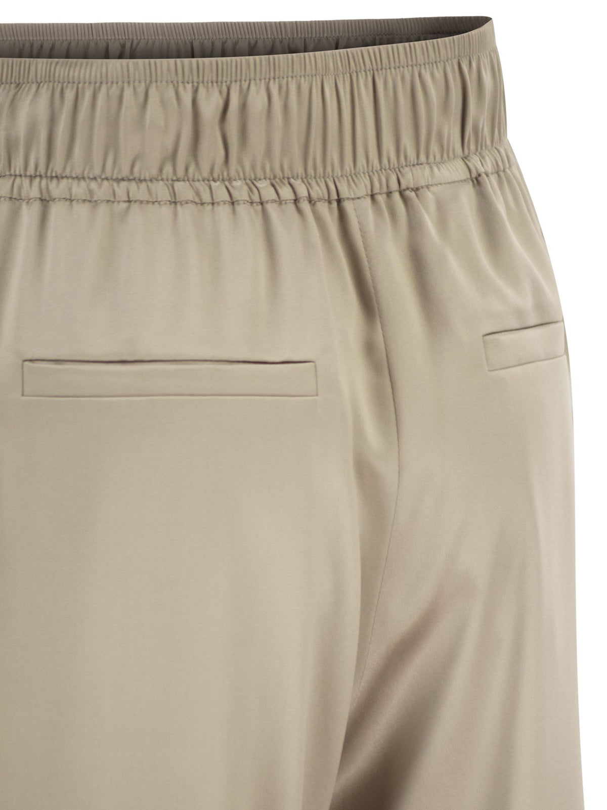 Brunello Cucinelli Women Track Trousers In Stretch Silk Satin
