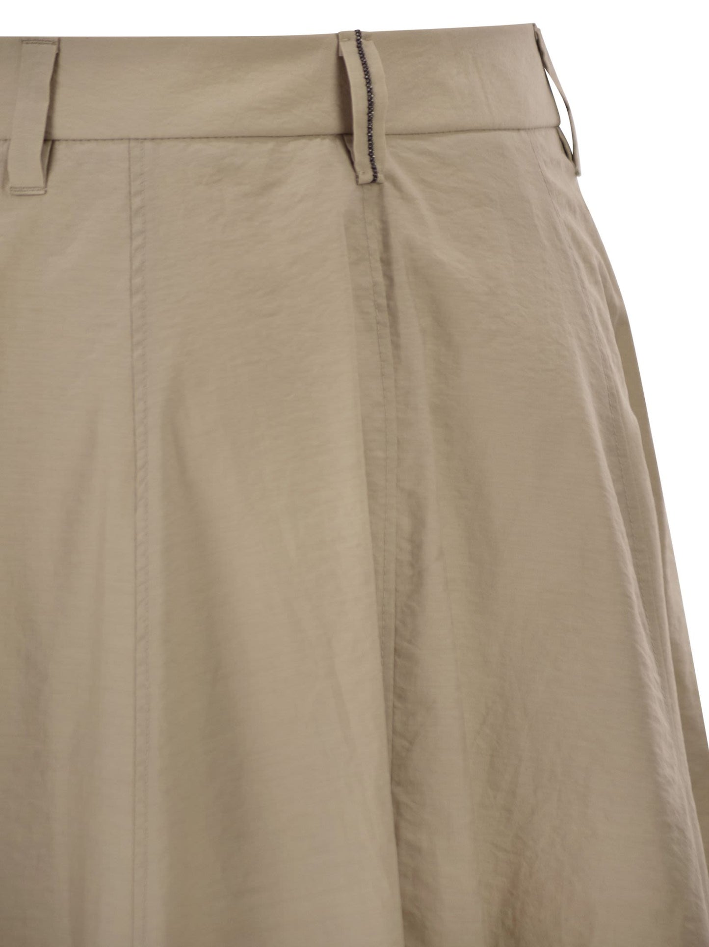 Brunello Cucinelli Women Sartorial Skirt In Techno Cotton Poplin With Jewellery BRUNELLO CUCINELLI
