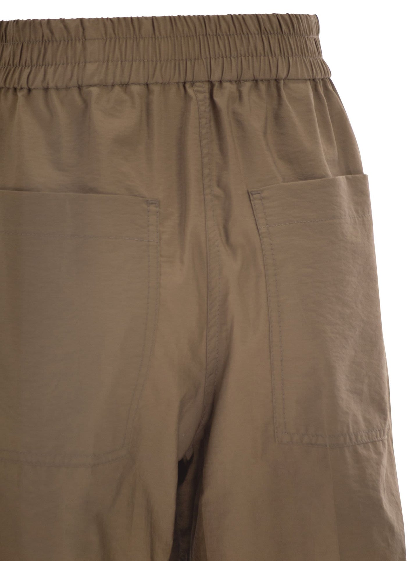 Brunello Cucinelli Women Wide-Leg Trousers In Cotton And Nylon Poplin With Elasticated Waistband BRUNELLO CUCINELLI