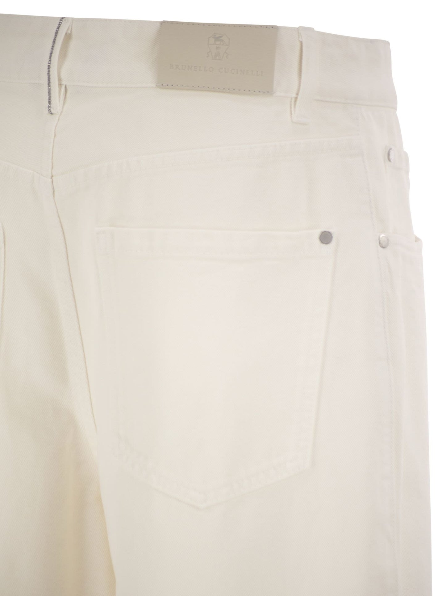 Brunello Cucinelli Women Relaxed Trousers In Dyed Denim With Jewellery BRUNELLO CUCINELLI