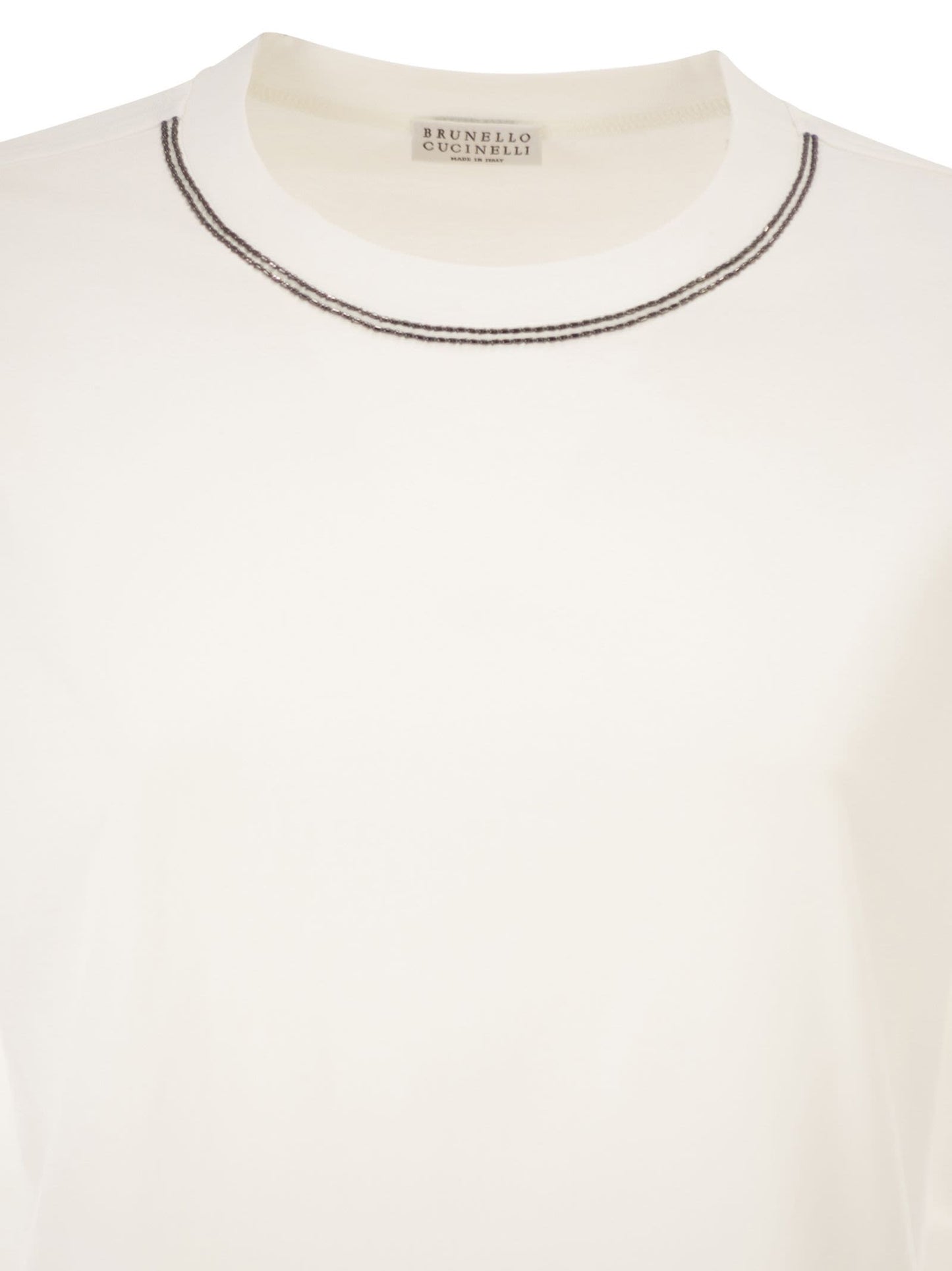 Brunello Cucinelli Women Cotton Jersey T-Shirt With Shiny Trims BRUNELLO CUCINELLI