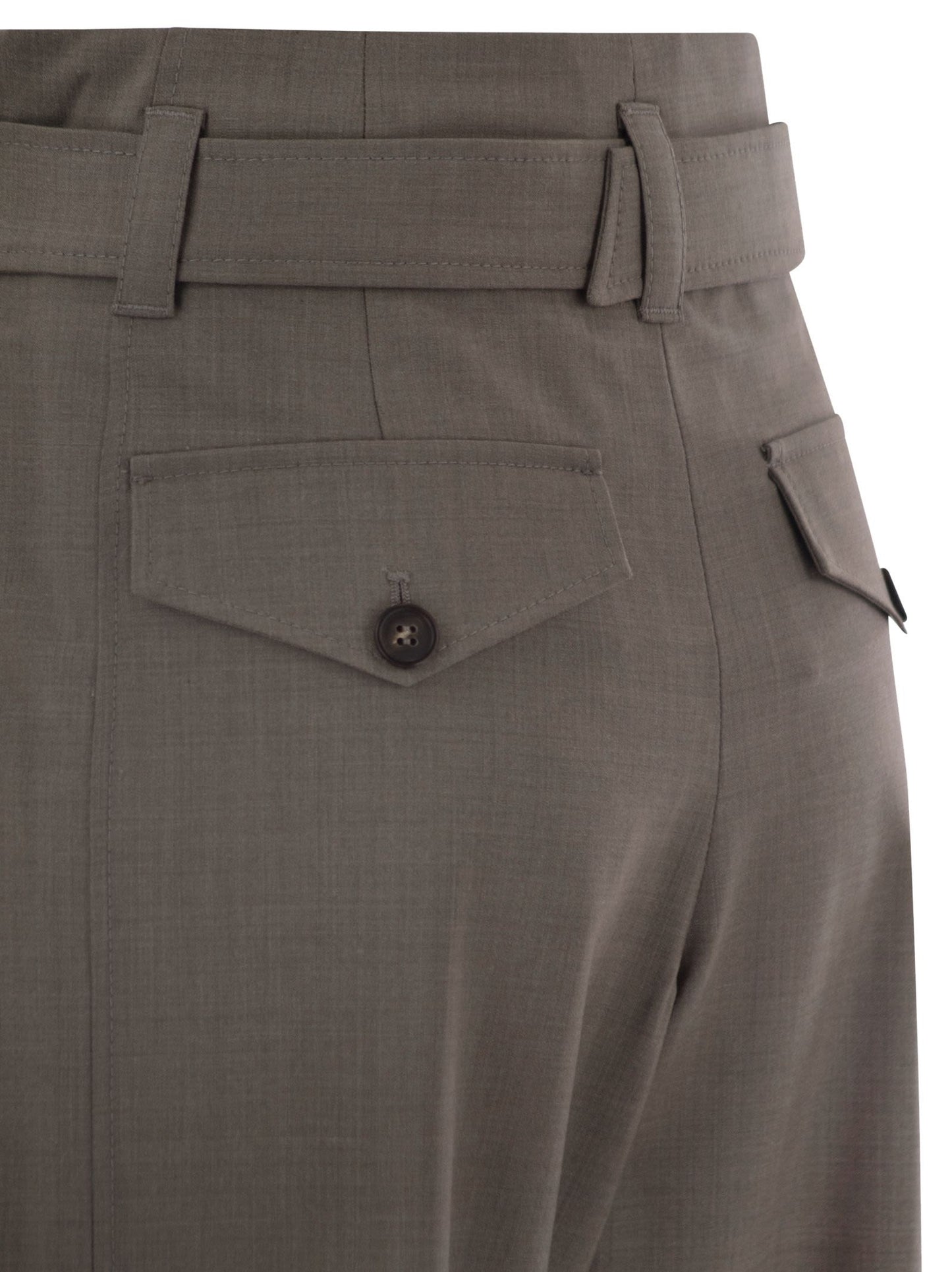 Brunello Cucinelli Women Tropical Luxury Wool Utility Trousers BRUNELLO CUCINELLI