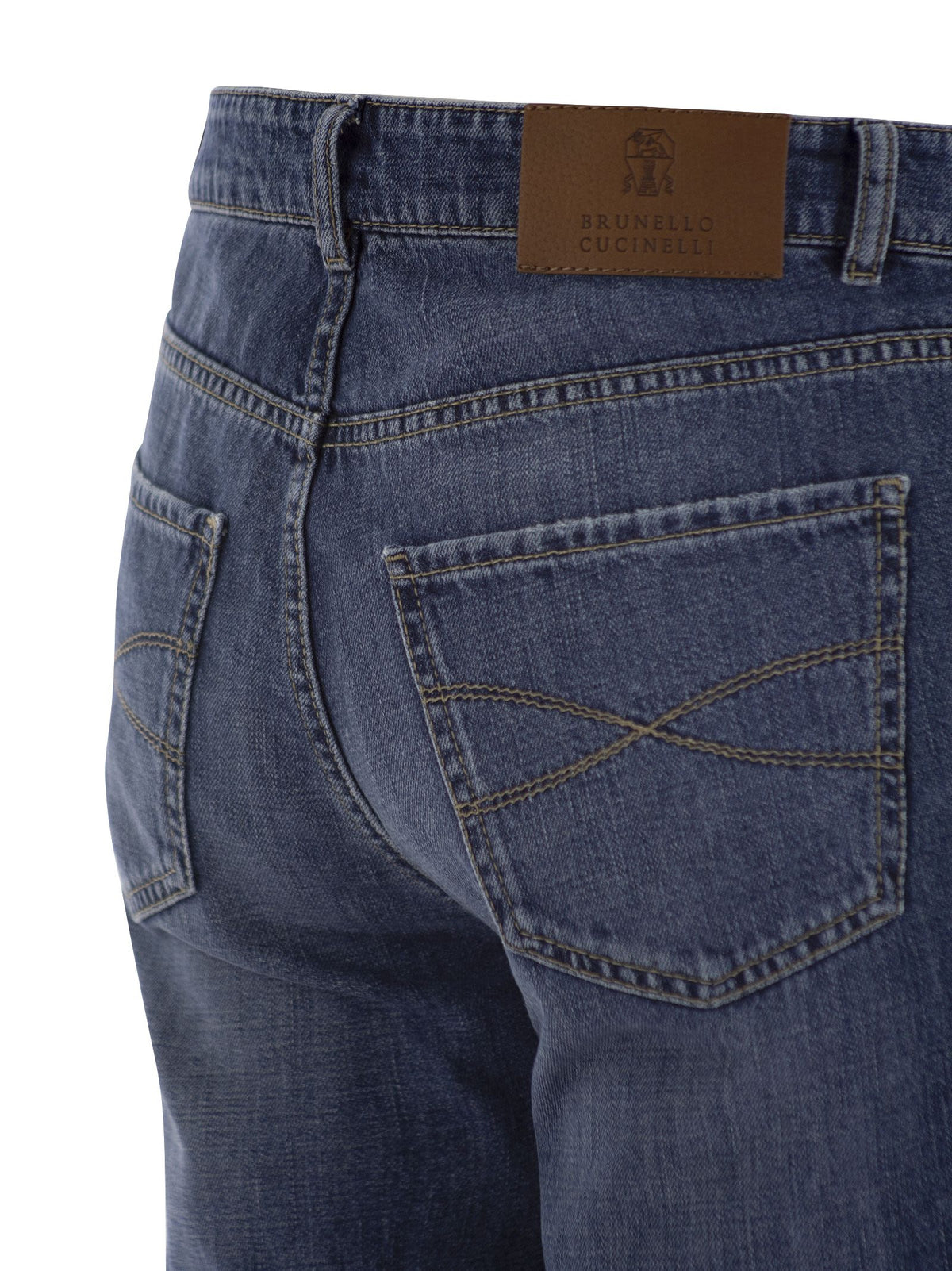 Brunello Cucinelli Men Five-Pocket Traditional Fit Trousers In Lightweight Denim BRUNELLO CUCINELLI