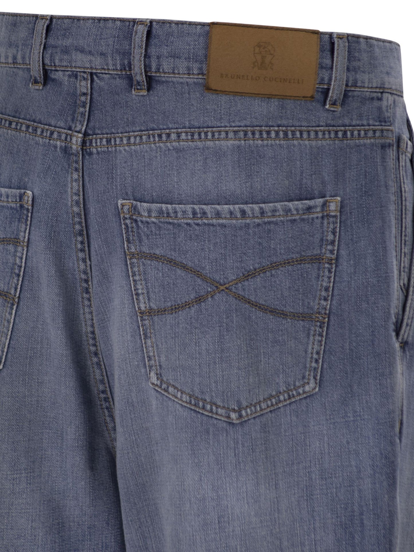 Brunello Cucinelli Men Baggy Jeans In Cotton Denim With Double Pleats BRUNELLO CUCINELLI