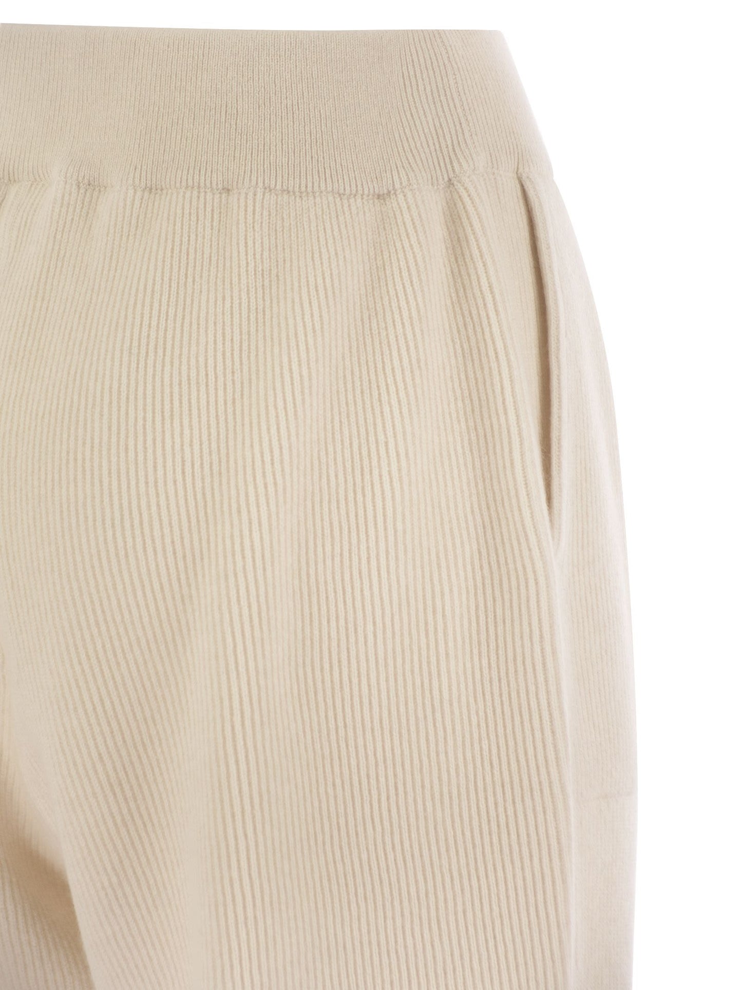 Brunello Cucinelli Women English Rib Cashmere Knit Trousers BRUNELLO CUCINELLI
