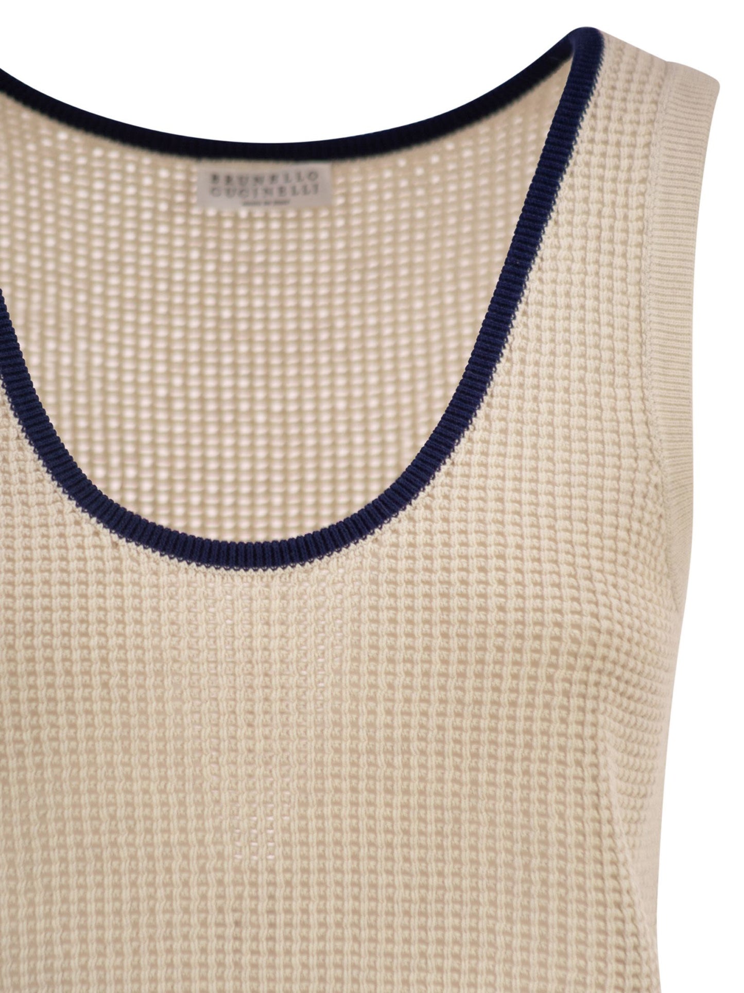 Brunello Cucinelli Women Cotton Mesh Knit Top BRUNELLO CUCINELLI