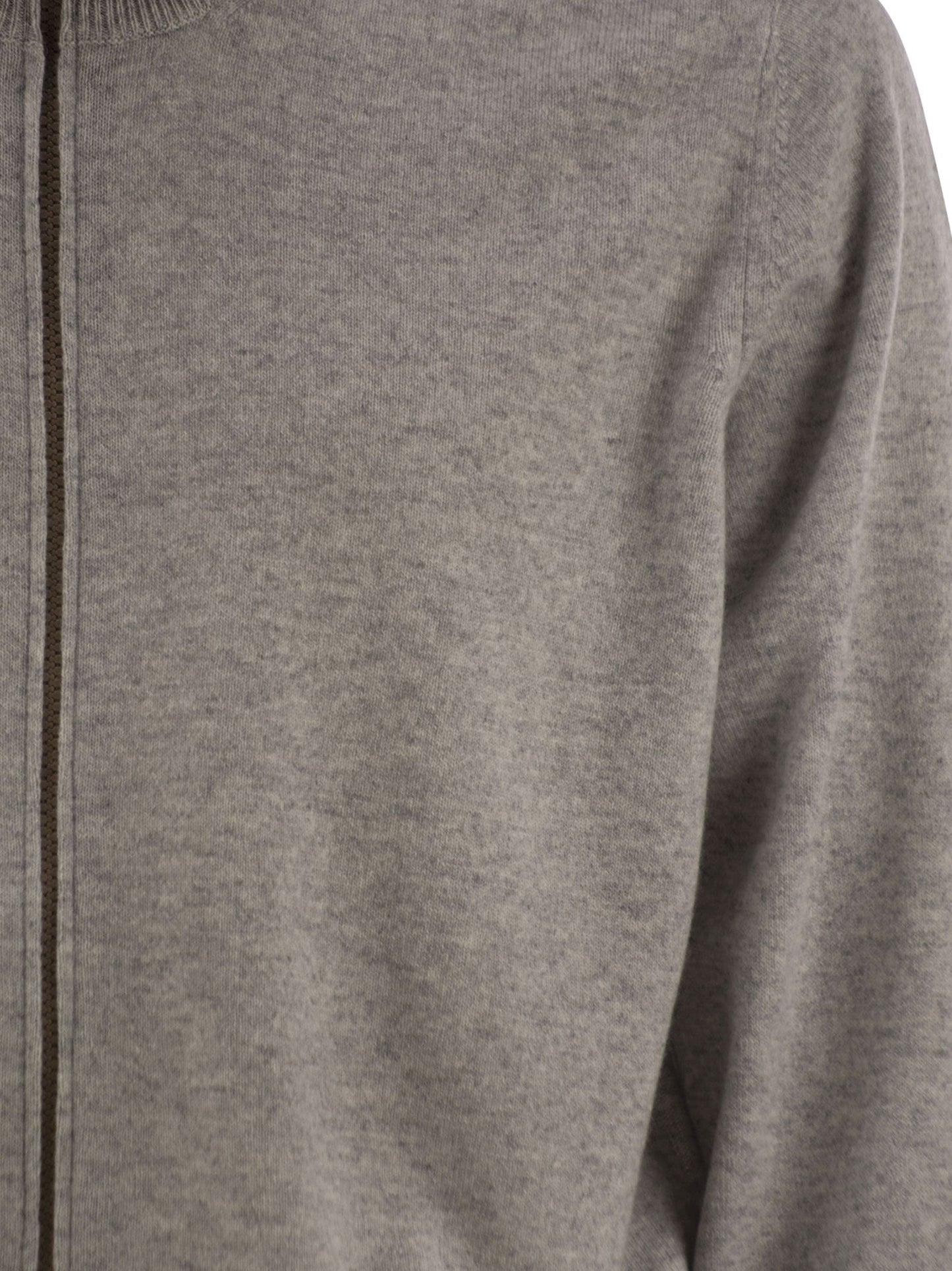 Brunello Cucinelli Men High-Necked Cashmere Cardigan With Zip BRUNELLO CUCINELLI