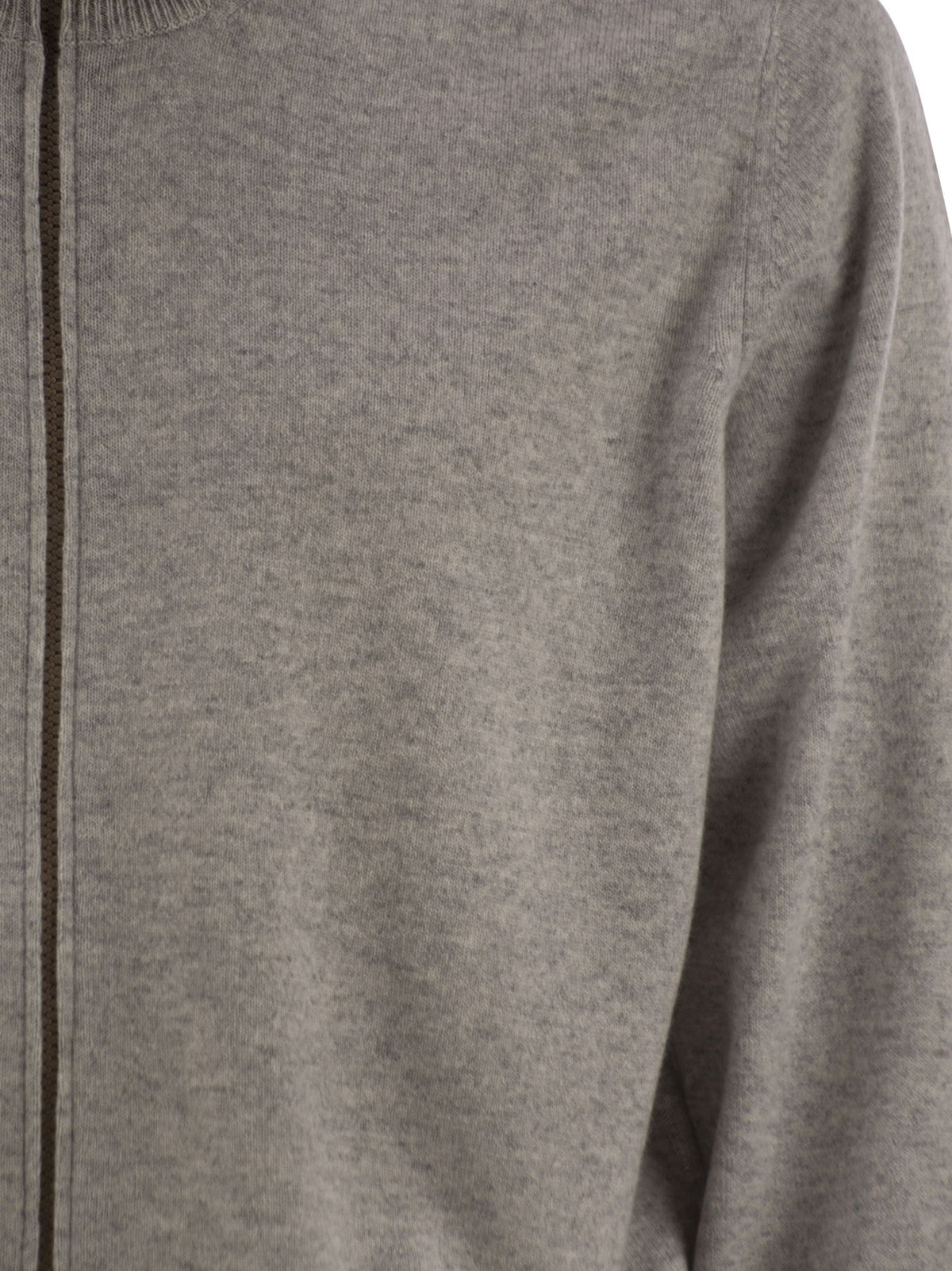 Brunello Cucinelli Men High-Necked Cashmere Cardigan With Zip BRUNELLO CUCINELLI
