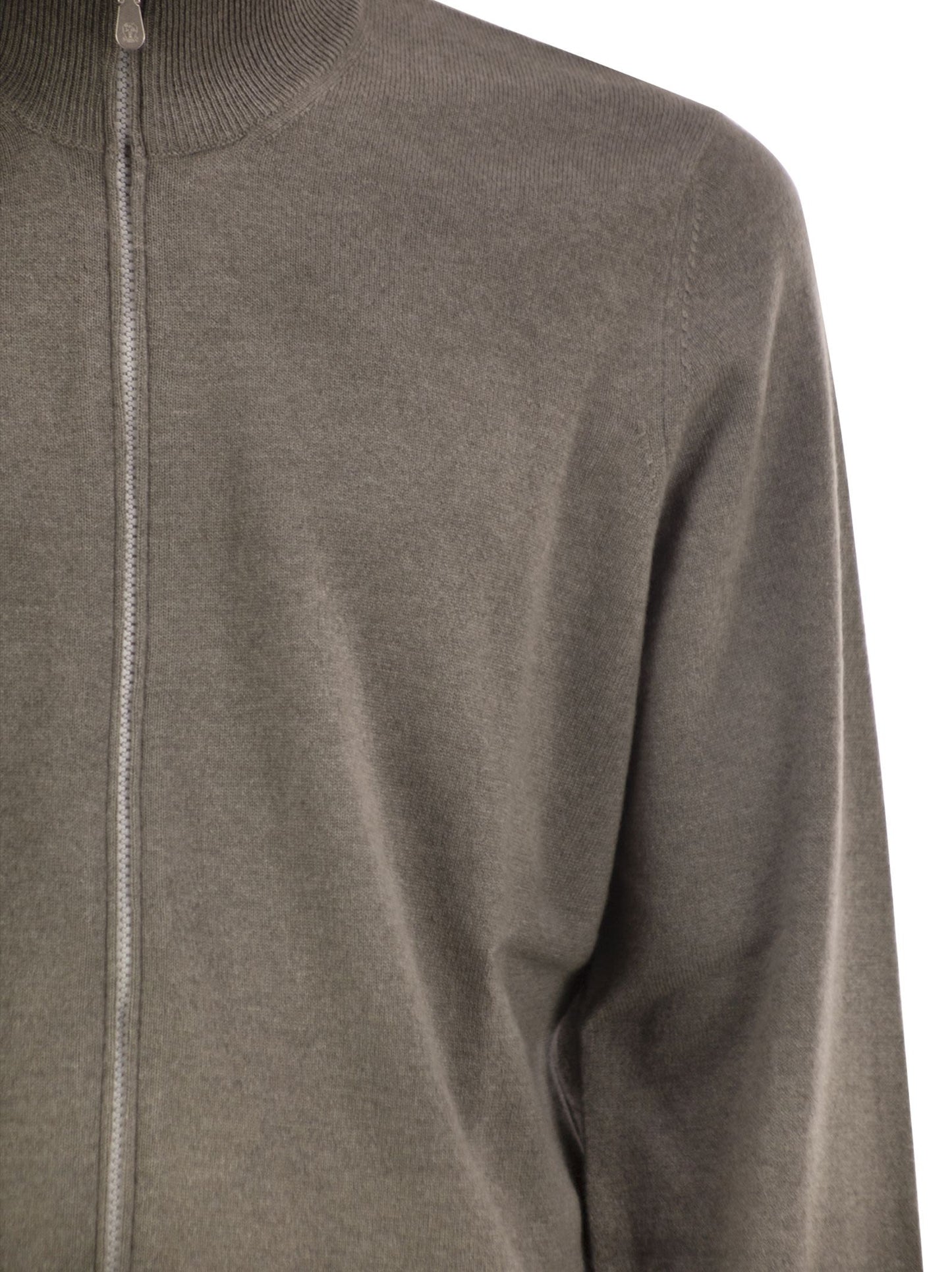 Brunello Cucinelli Men High-Necked Cashmere Cardigan With Zip BRUNELLO CUCINELLI