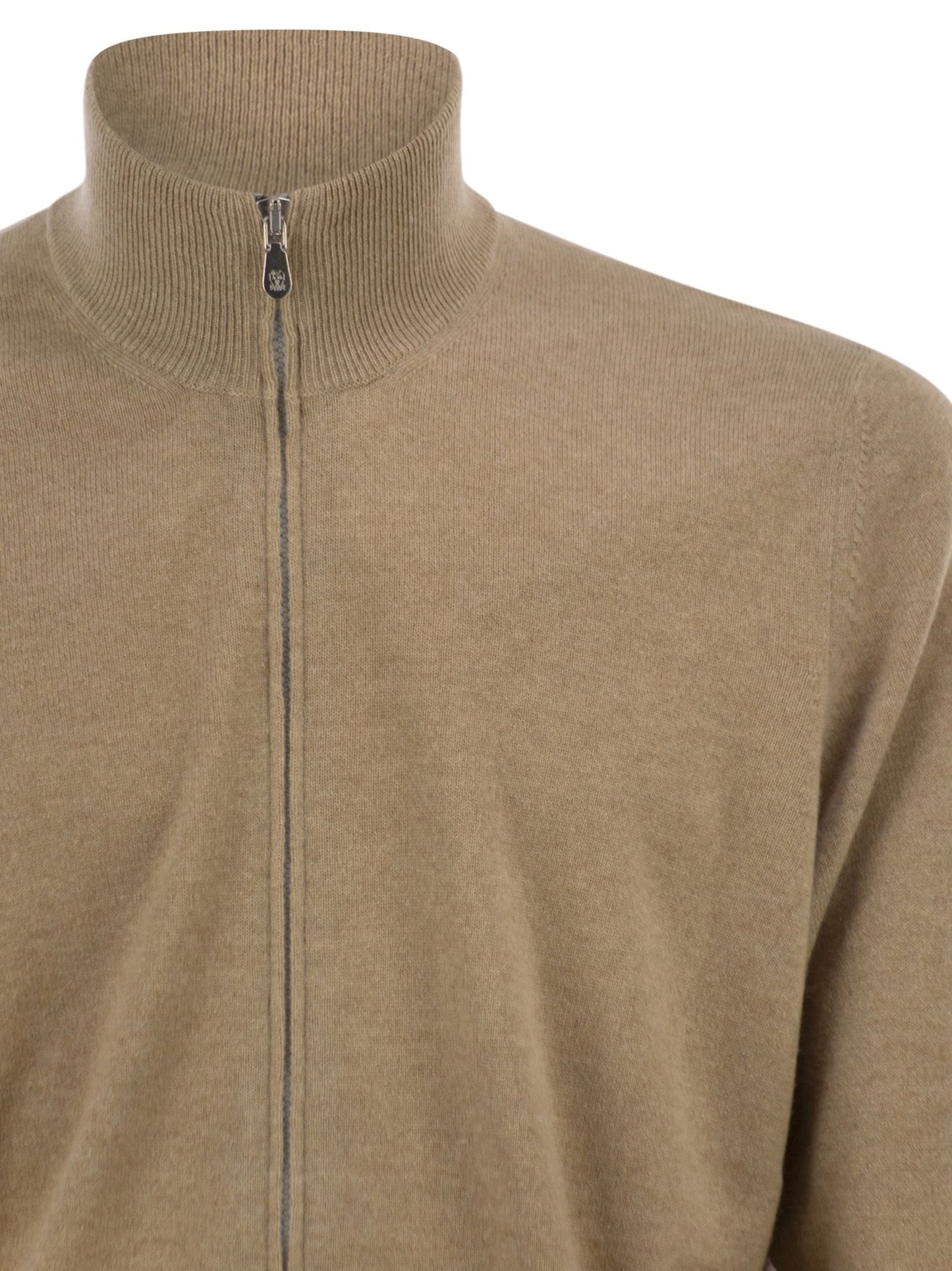 Brunello Cucinelli Men High-Necked Cashmere Cardigan With Zip BRUNELLO CUCINELLI