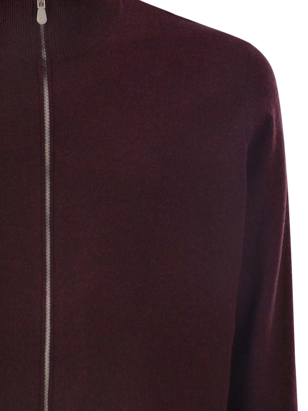 Brunello Cucinelli Men High-Necked Cashmere Cardigan With Zip BRUNELLO CUCINELLI