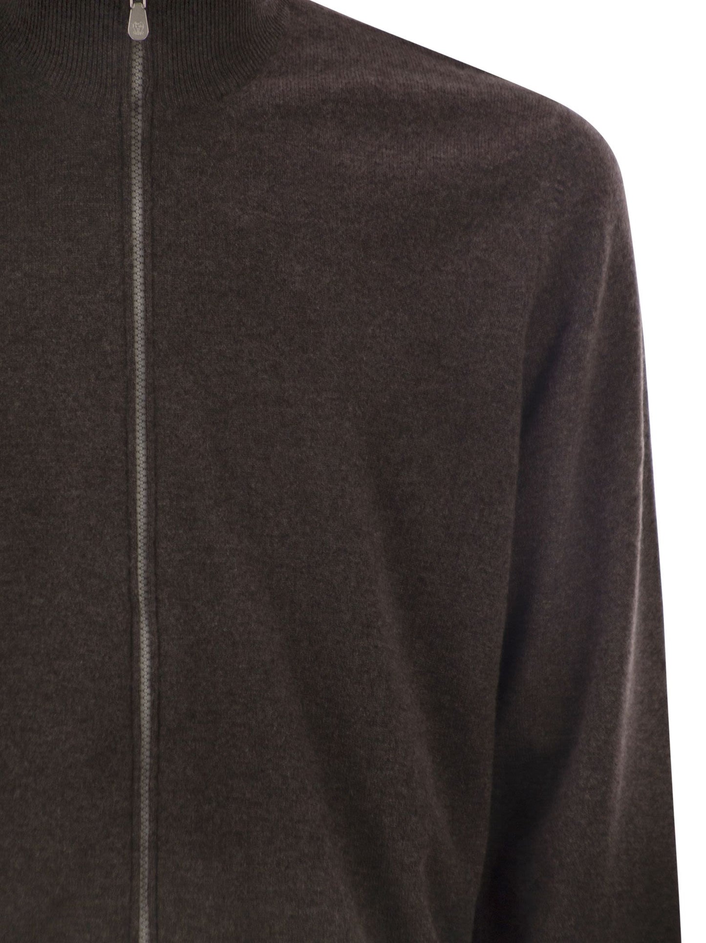 Brunello Cucinelli Men High-Necked Cashmere Cardigan With Zip BRUNELLO CUCINELLI
