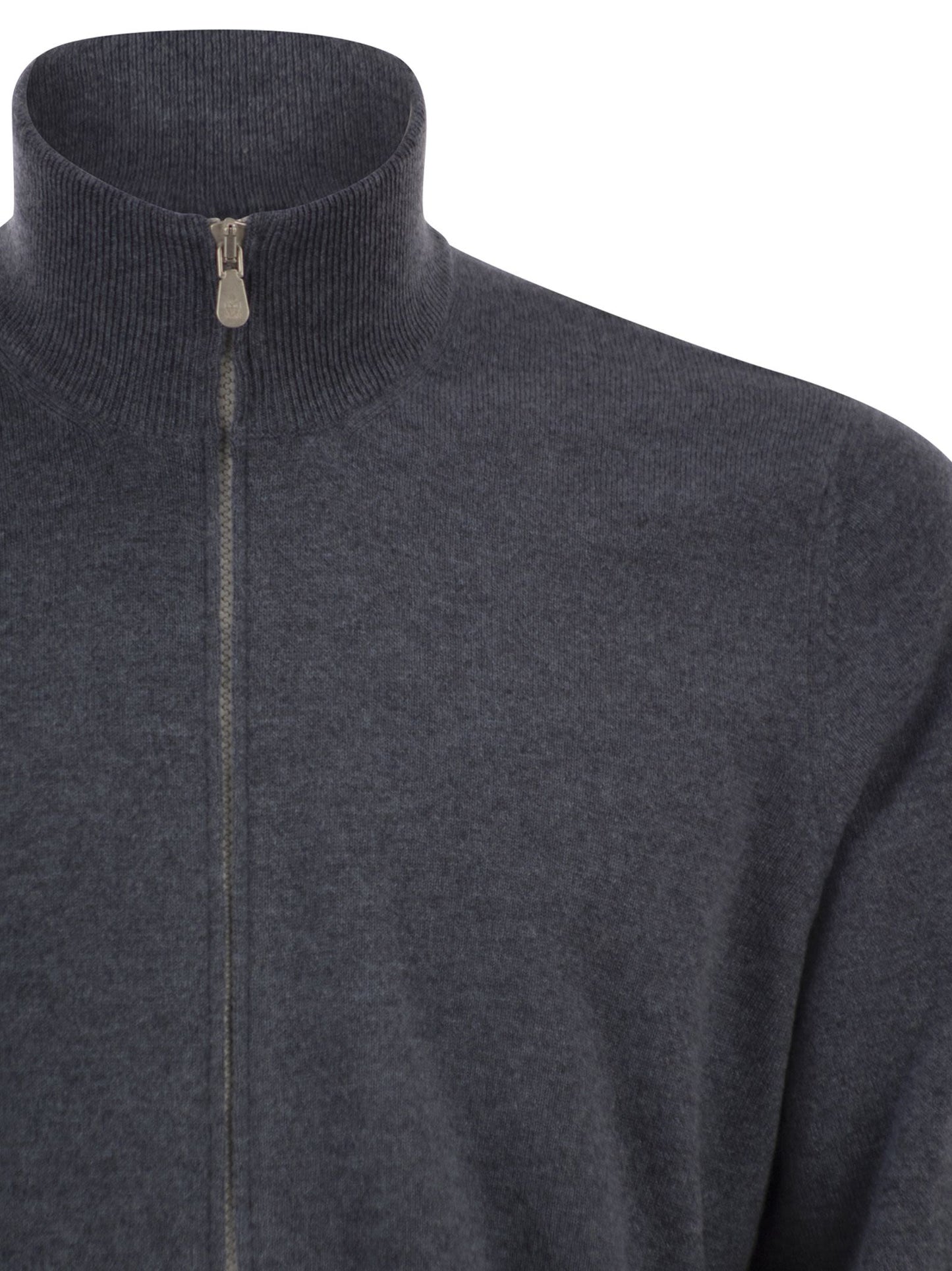 Brunello Cucinelli Men High-Necked Cashmere Cardigan With Zip BRUNELLO CUCINELLI