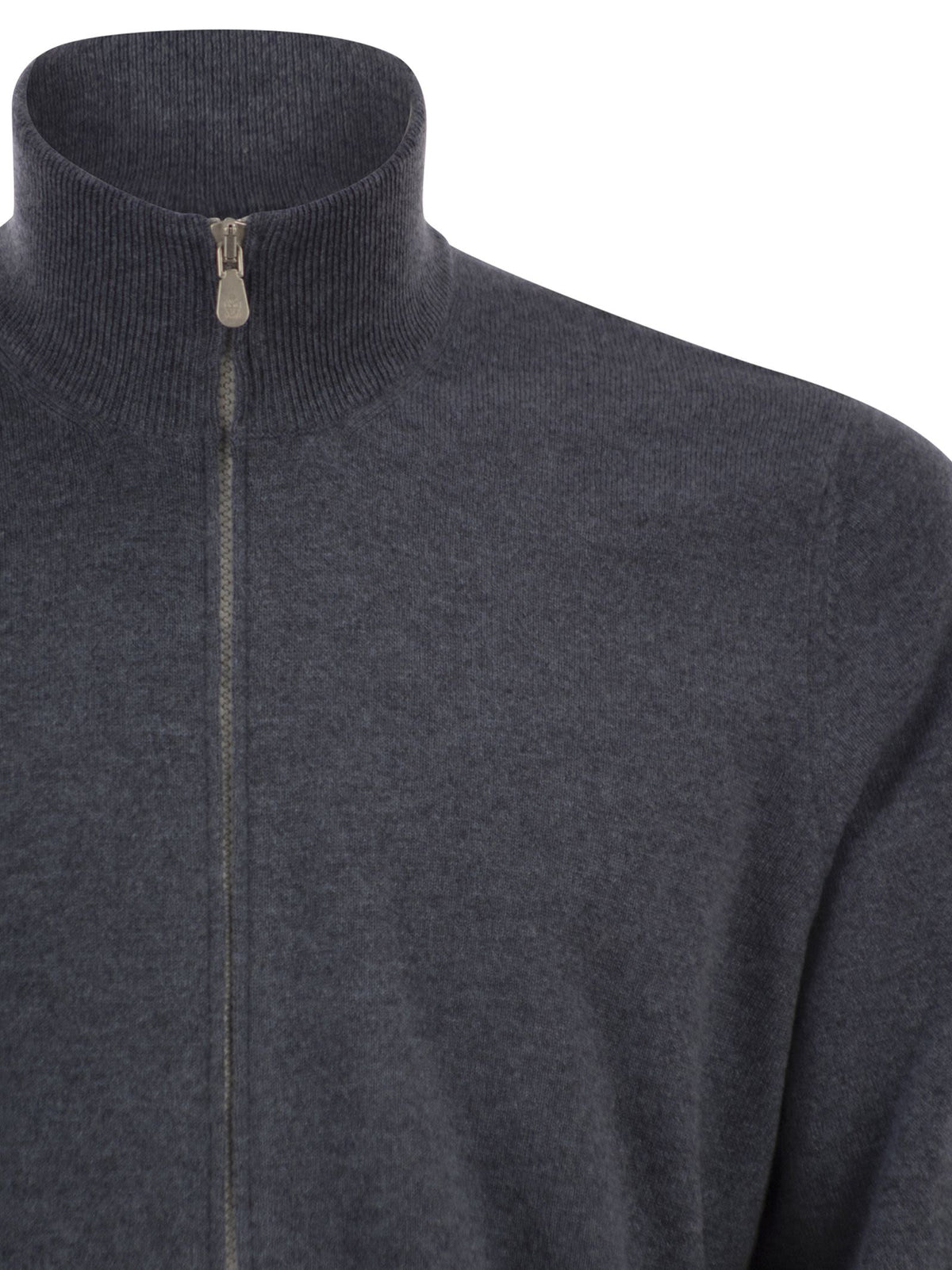Brunello Cucinelli Men High-Necked Cashmere Cardigan With Zip BRUNELLO CUCINELLI