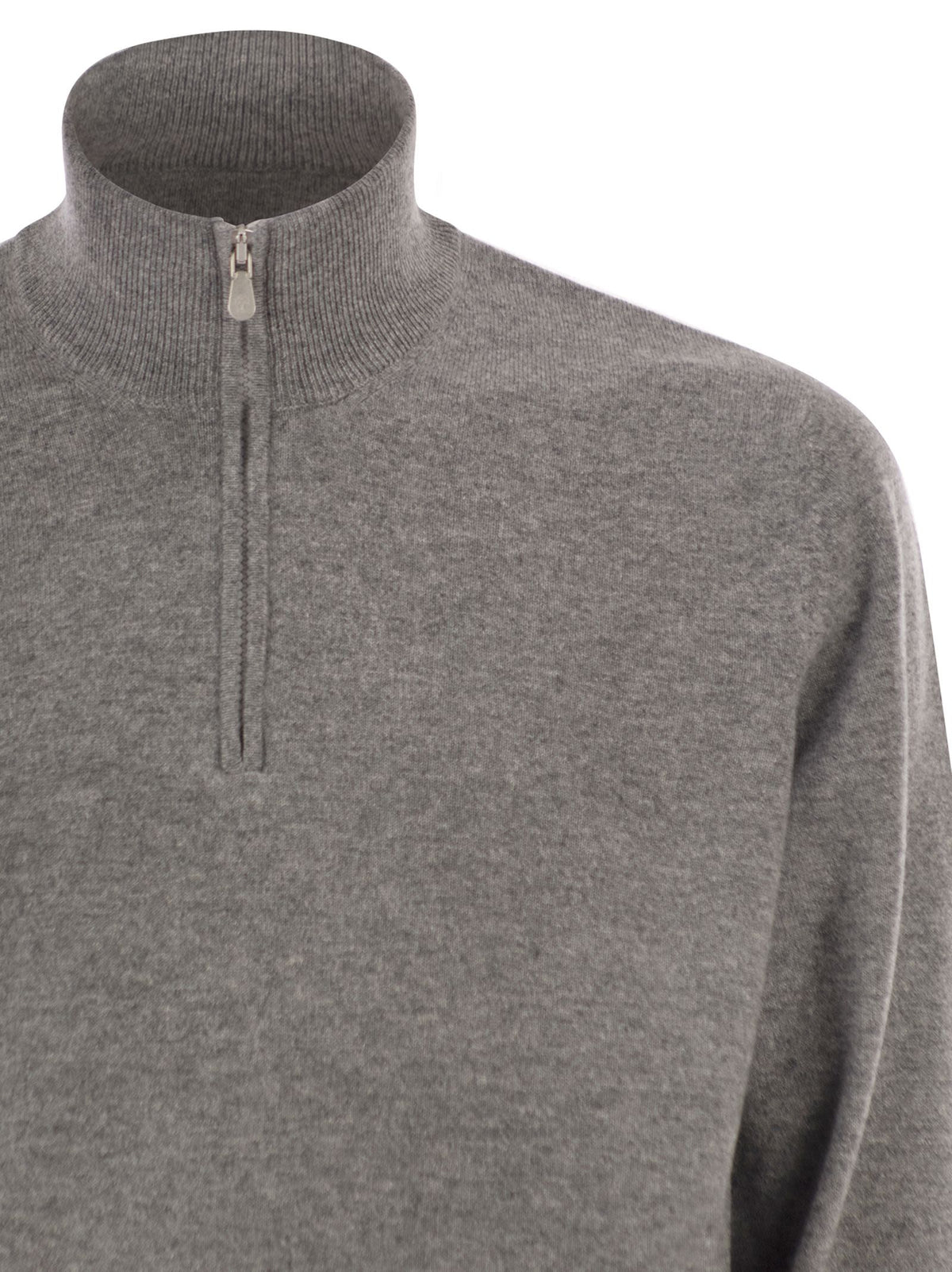 Brunello Cucinelli Men Cashmere Turtleneck Sweater With Zipper BRUNELLO CUCINELLI
