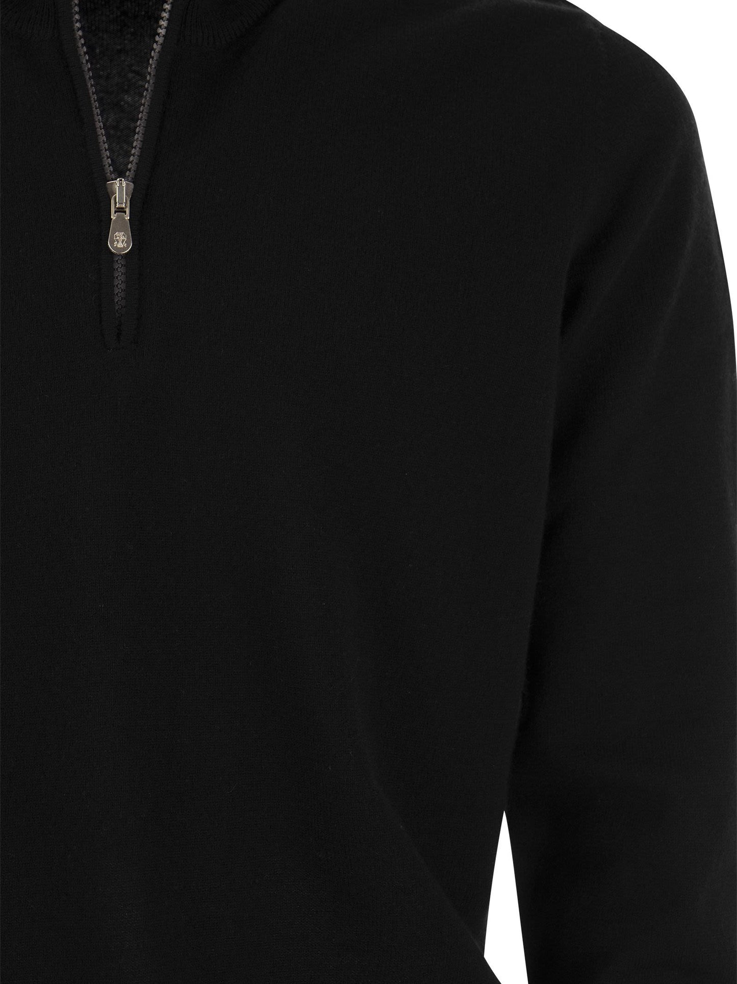 Brunello Cucinelli Men Cashmere Turtleneck Sweater With Zip BRUNELLO CUCINELLI