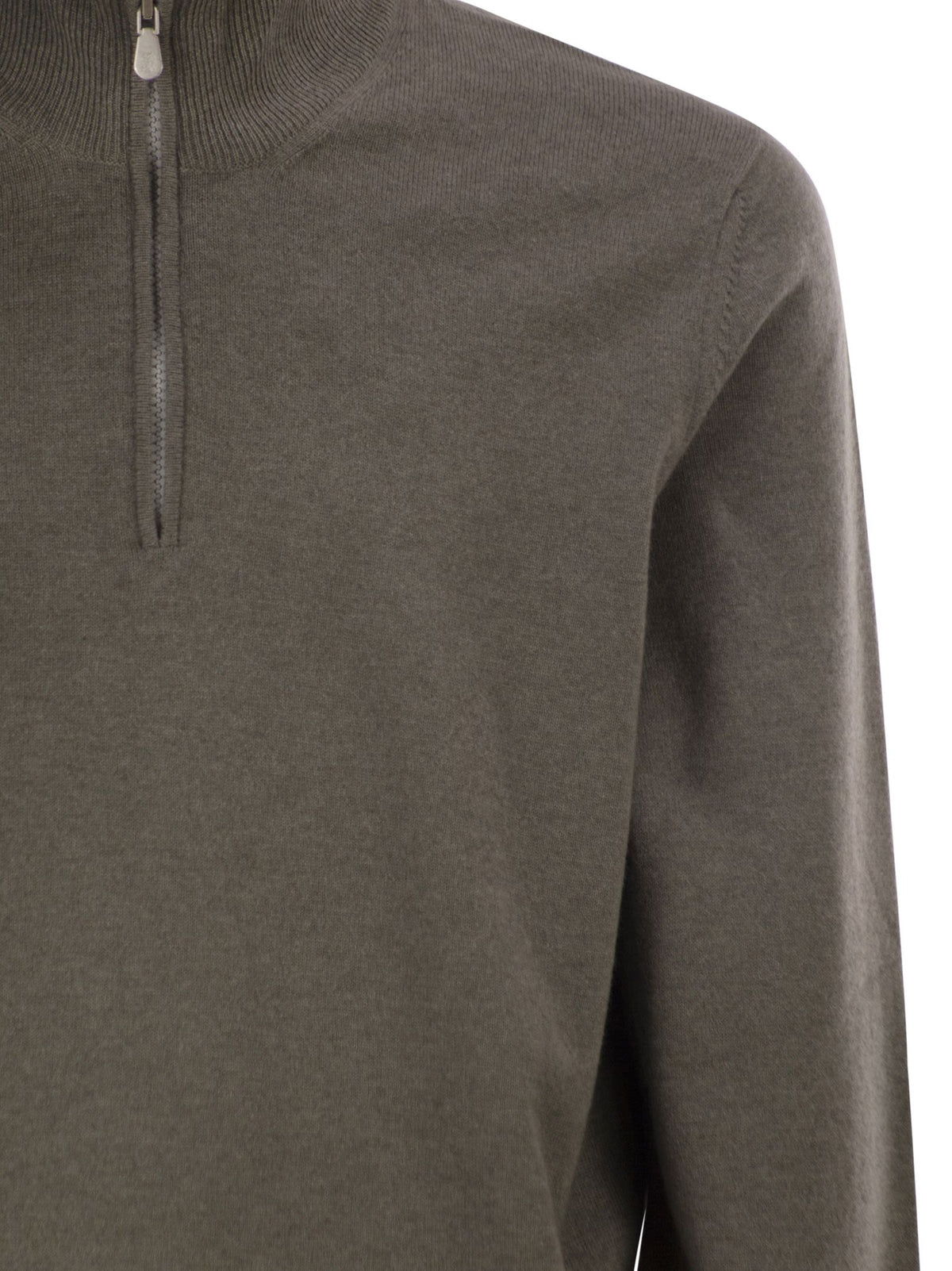 Brunello Cucinelli Men Cashmere Turtleneck Sweater With Zipper