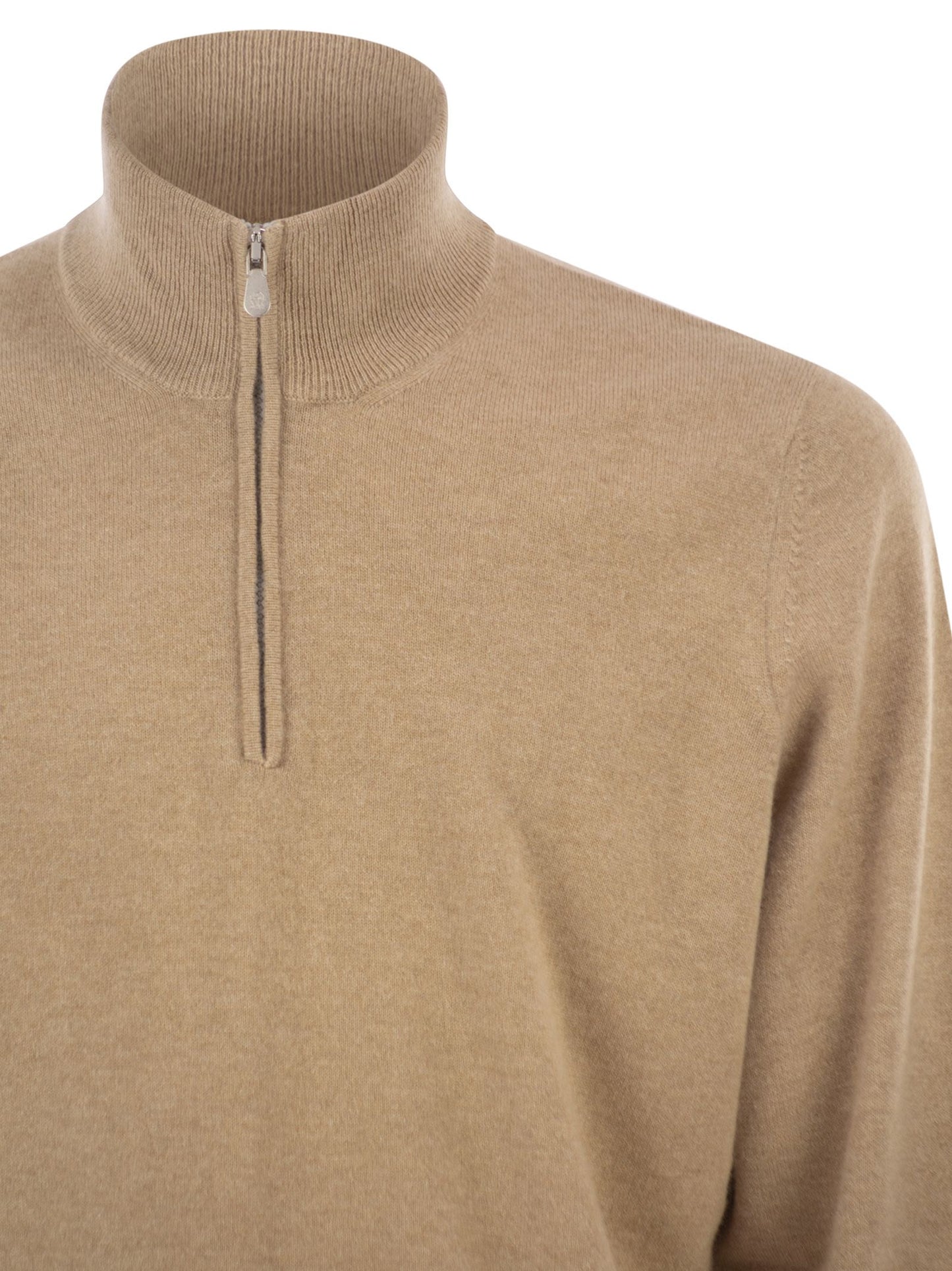Brunello Cucinelli Men Cashmere Turtleneck Sweater With Zipper BRUNELLO CUCINELLI