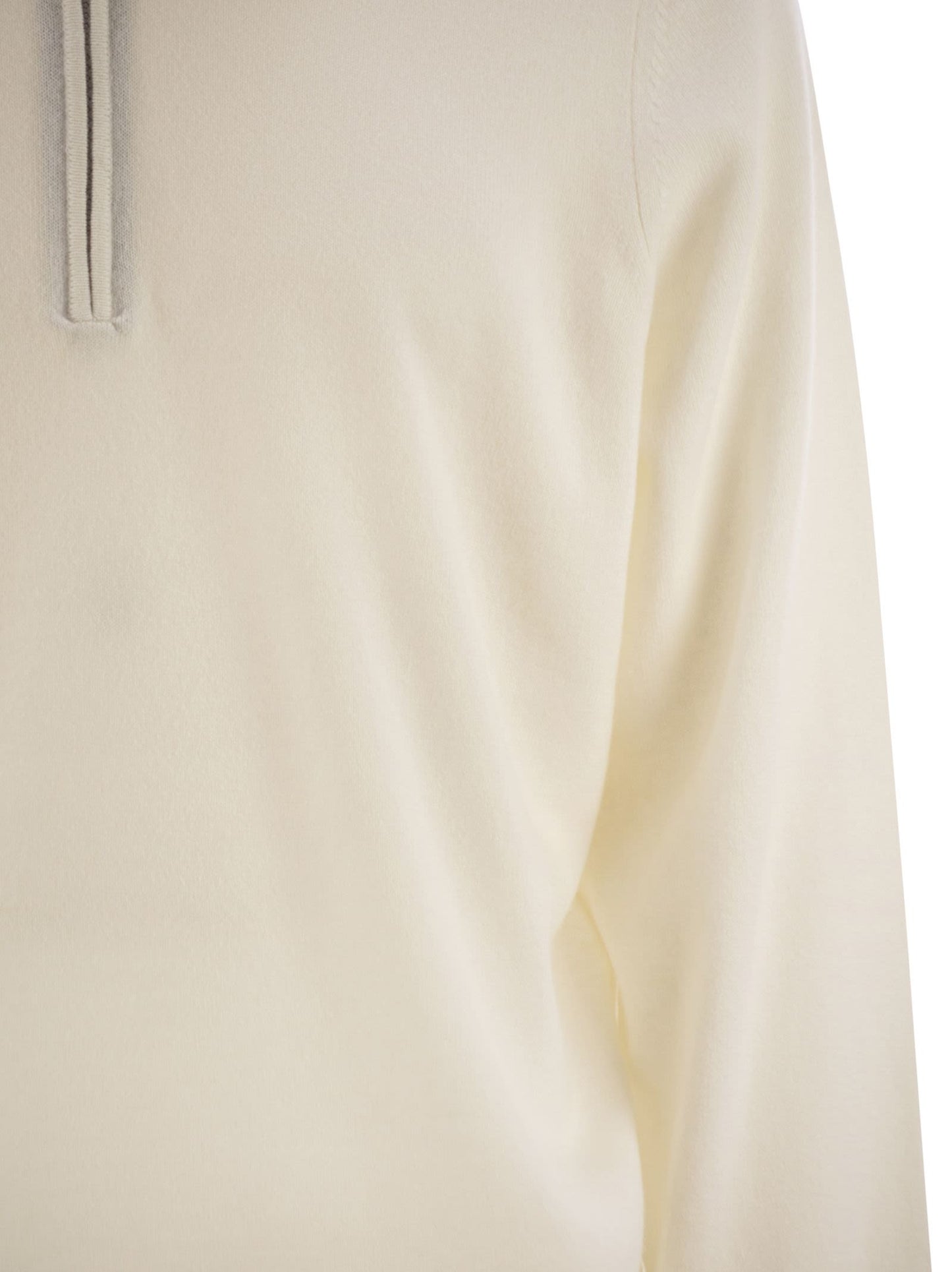 Brunello Cucinelli Men High-Necked Cashmere Sweater With Zip Opening BRUNELLO CUCINELLI
