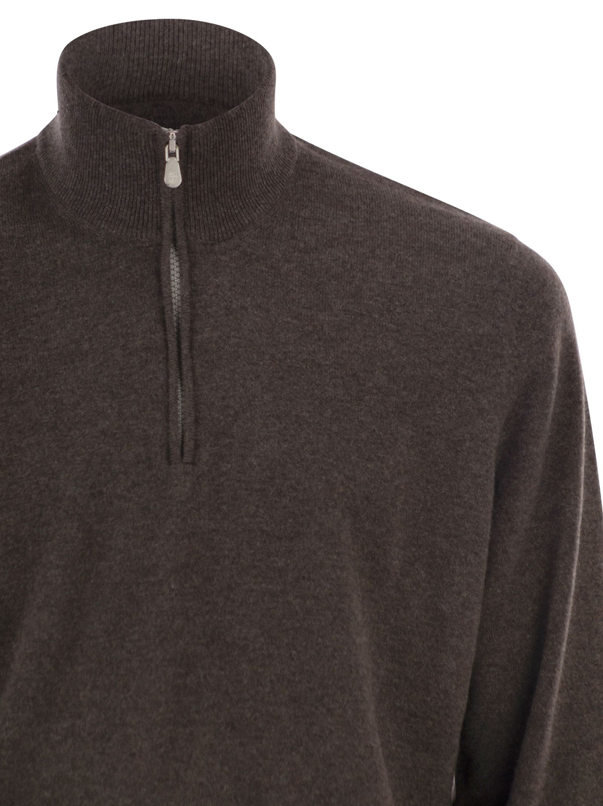 Brunello Cucinelli Men Cashmere Turtleneck Sweater With Zipper BRUNELLO CUCINELLI