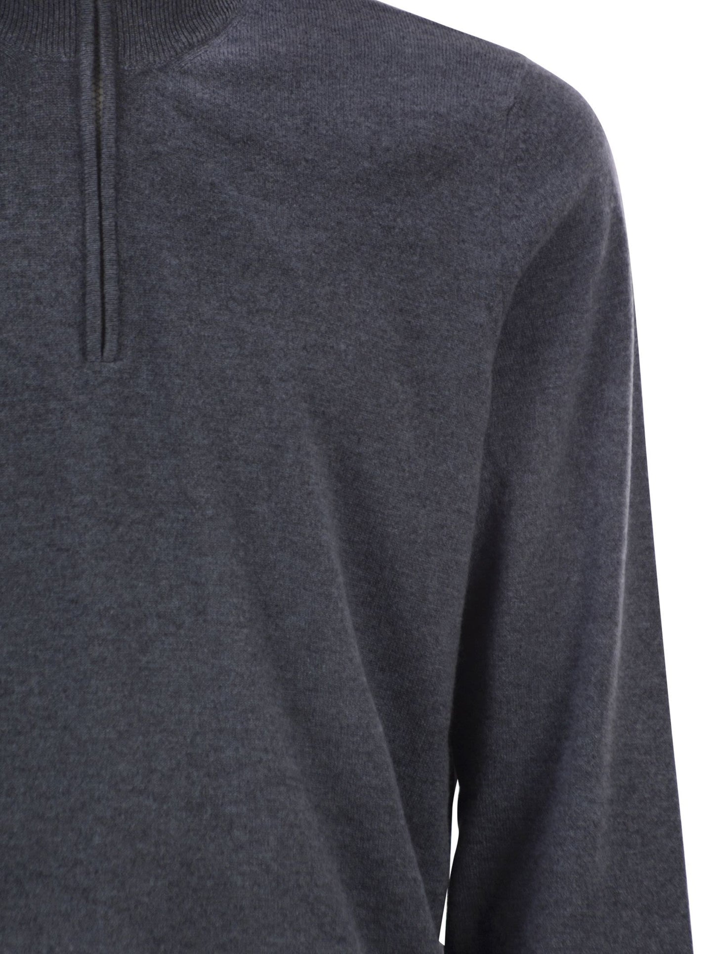 Brunello Cucinelli Men Cashmere Turtleneck Sweater With Zipper BRUNELLO CUCINELLI