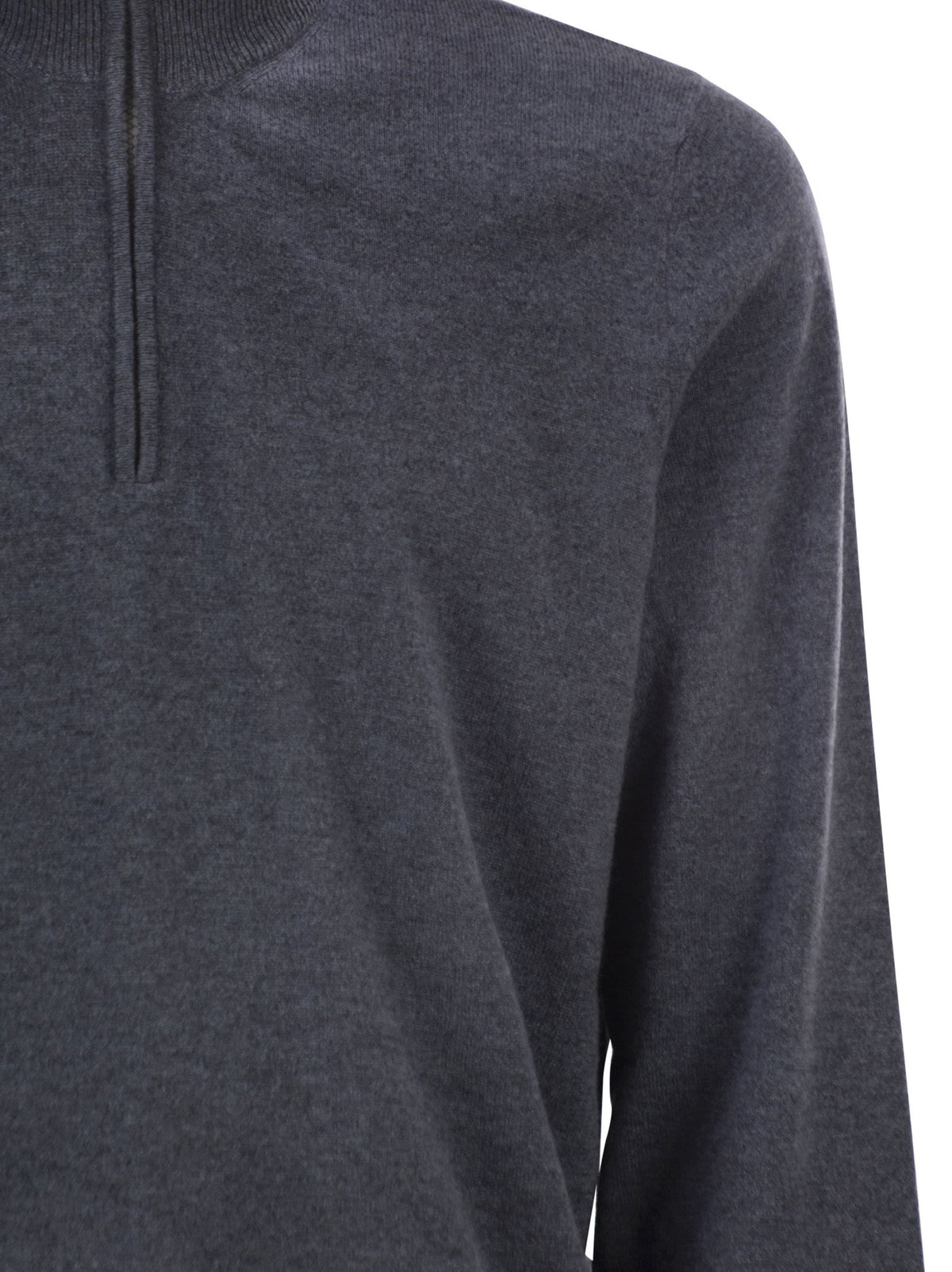 Brunello Cucinelli Men Cashmere Turtleneck Sweater With Zipper