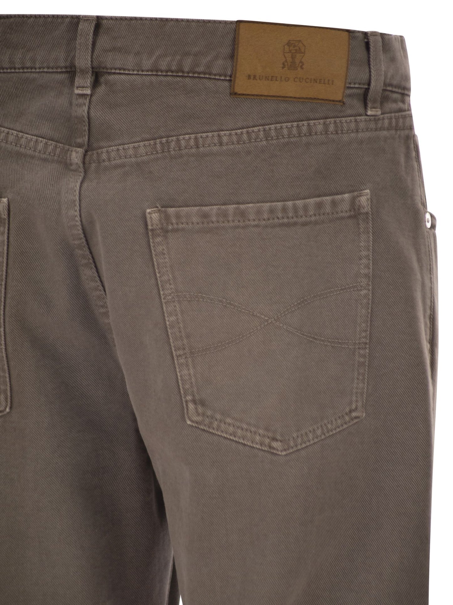Brunello Cucinelli Men Iconic Fit Five-Pocket Trousers In Garment-Dyed Denim BRUNELLO CUCINELLI