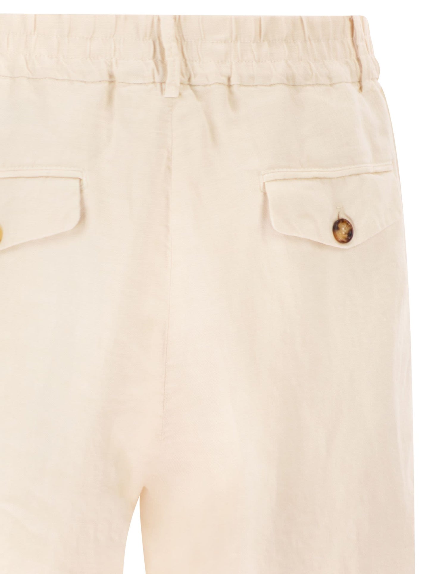 Brunello Cucinelli Men Bermuda Shorts In Light Délavé Linen Canvas BRUNELLO CUCINELLI