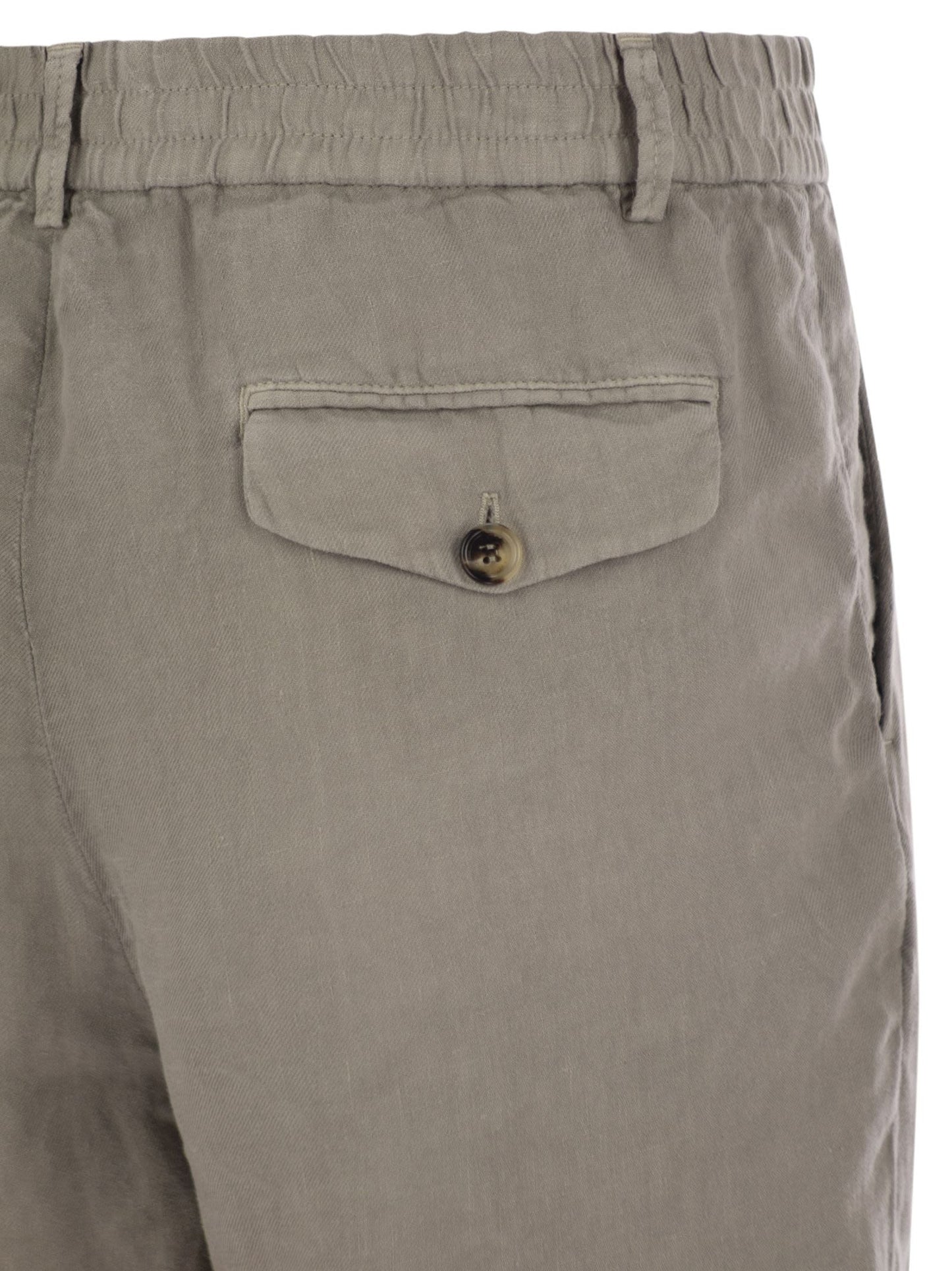 Brunello Cucinelli Men Bermuda Shorts In Light Délavé Linen Canvas BRUNELLO CUCINELLI