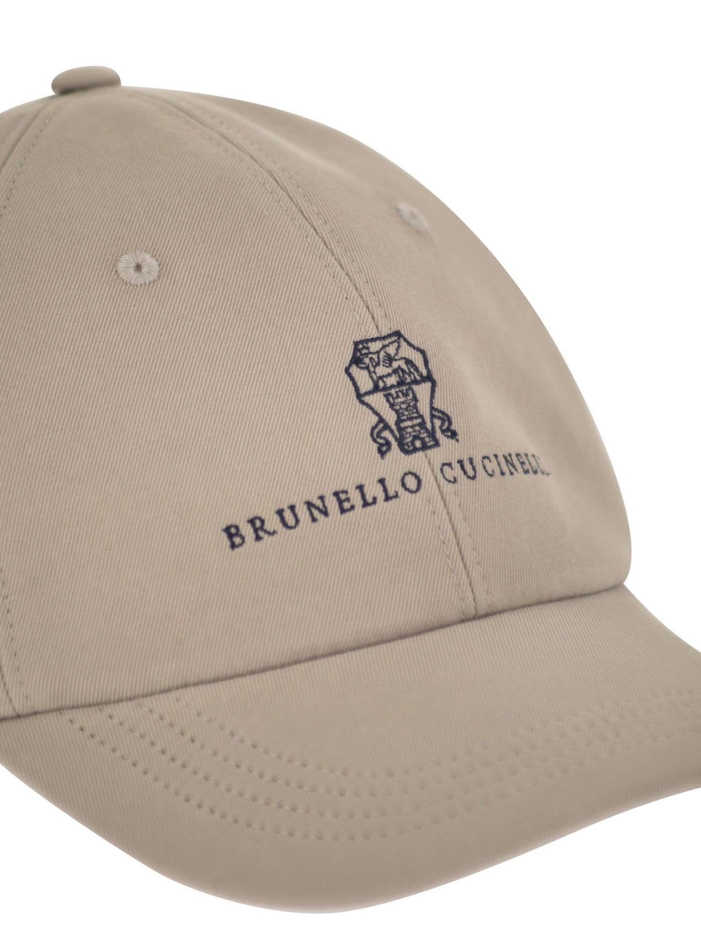 Brunello Cucinelli Men Baseball Cap In Garment-Dyed Twisted Cotton Gabardine With Embroidered Logo BRUNELLO CUCINELLI