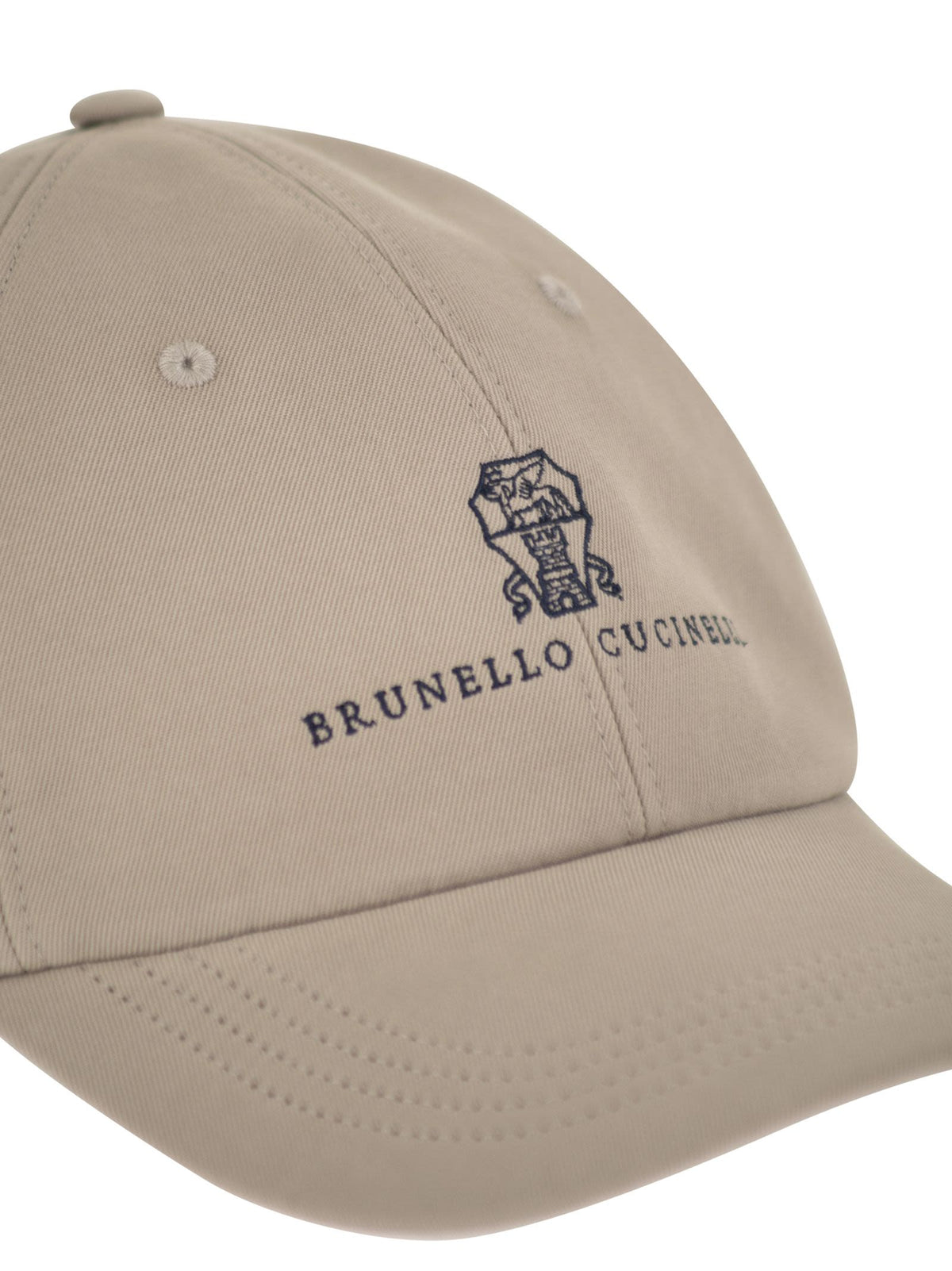Brunello Cucinelli Men Baseball Cap In Garment-Dyed Twisted Cotton Gabardine With Embroidered Logo BRUNELLO CUCINELLI