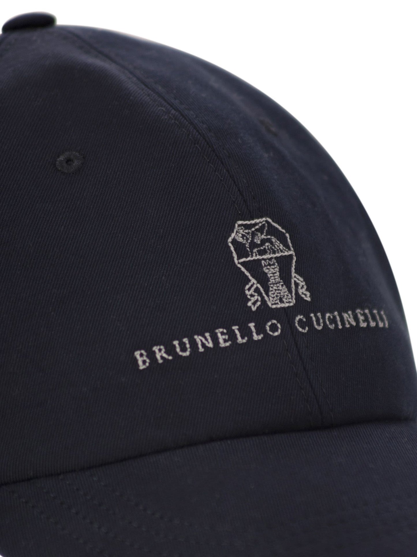 Brunello Cucinelli Men Baseball Cap In Garment-Dyed Twisted Cotton Gabardine With Embroidered Logo BRUNELLO CUCINELLI