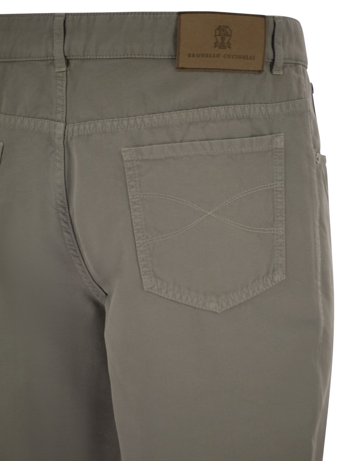 Brunello Cucinelli Men Garment-Dyed Five-Pocket Cotton Trousers
