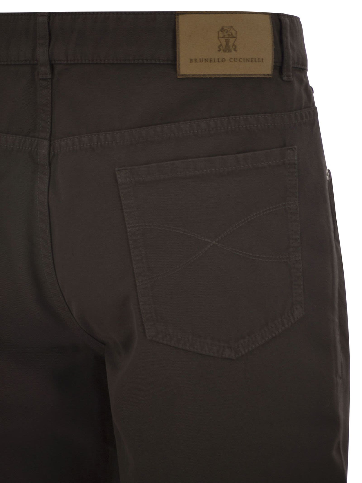 Brunello Cucinelli Men Garment-Dyed Five-Pocket Cotton Trousers BRUNELLO CUCINELLI