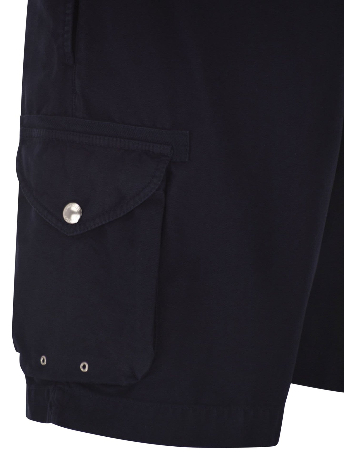 Brunello Cucinelli Men Bermuda Shorts In Garment-Dyed Cotton Gabardine With Drawstring And Double Darts BRUNELLO CUCINELLI