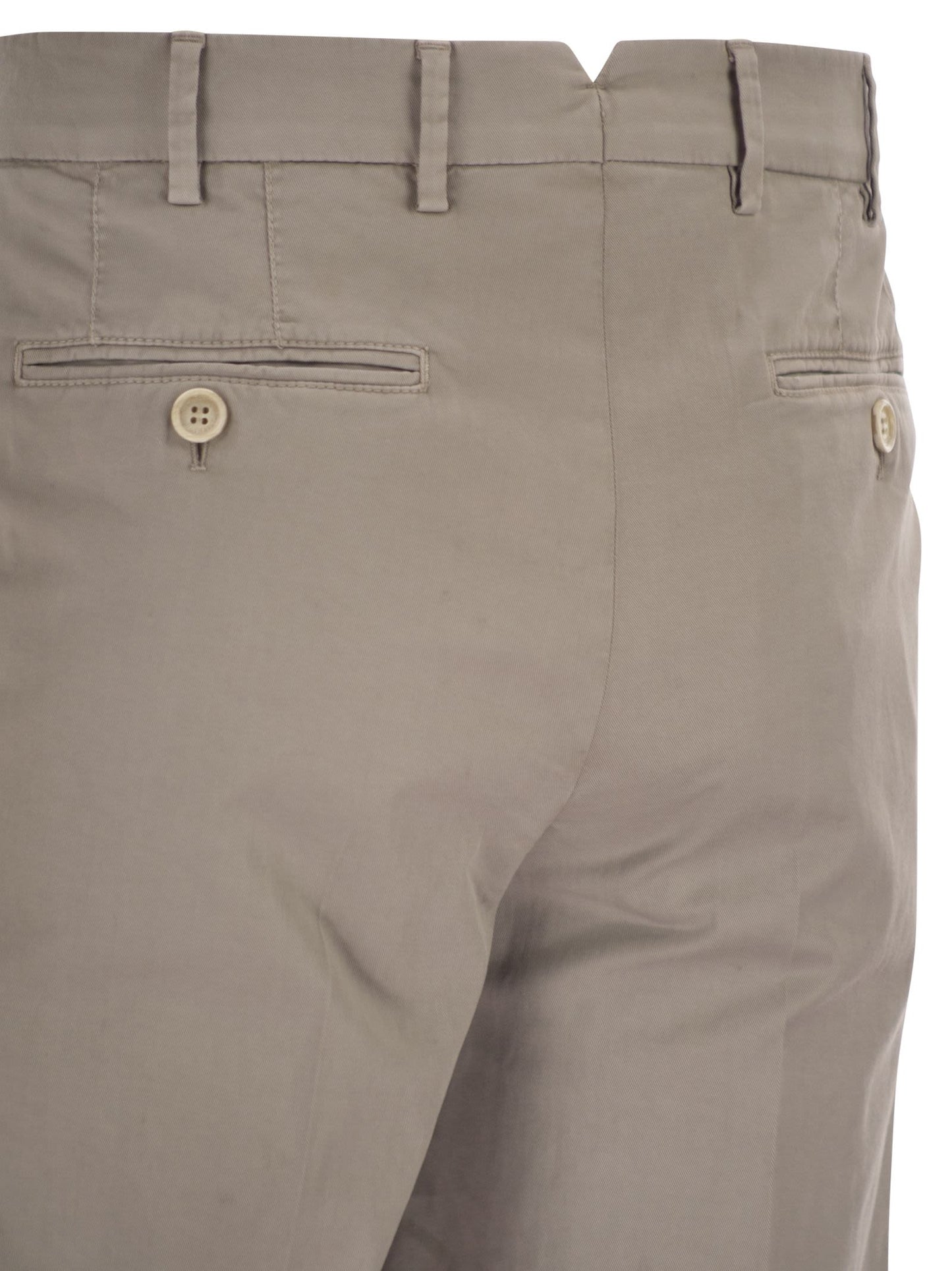 Brunello Cucinelli Men Italian Fit Cotton Gabardine Trousers BRUNELLO CUCINELLI