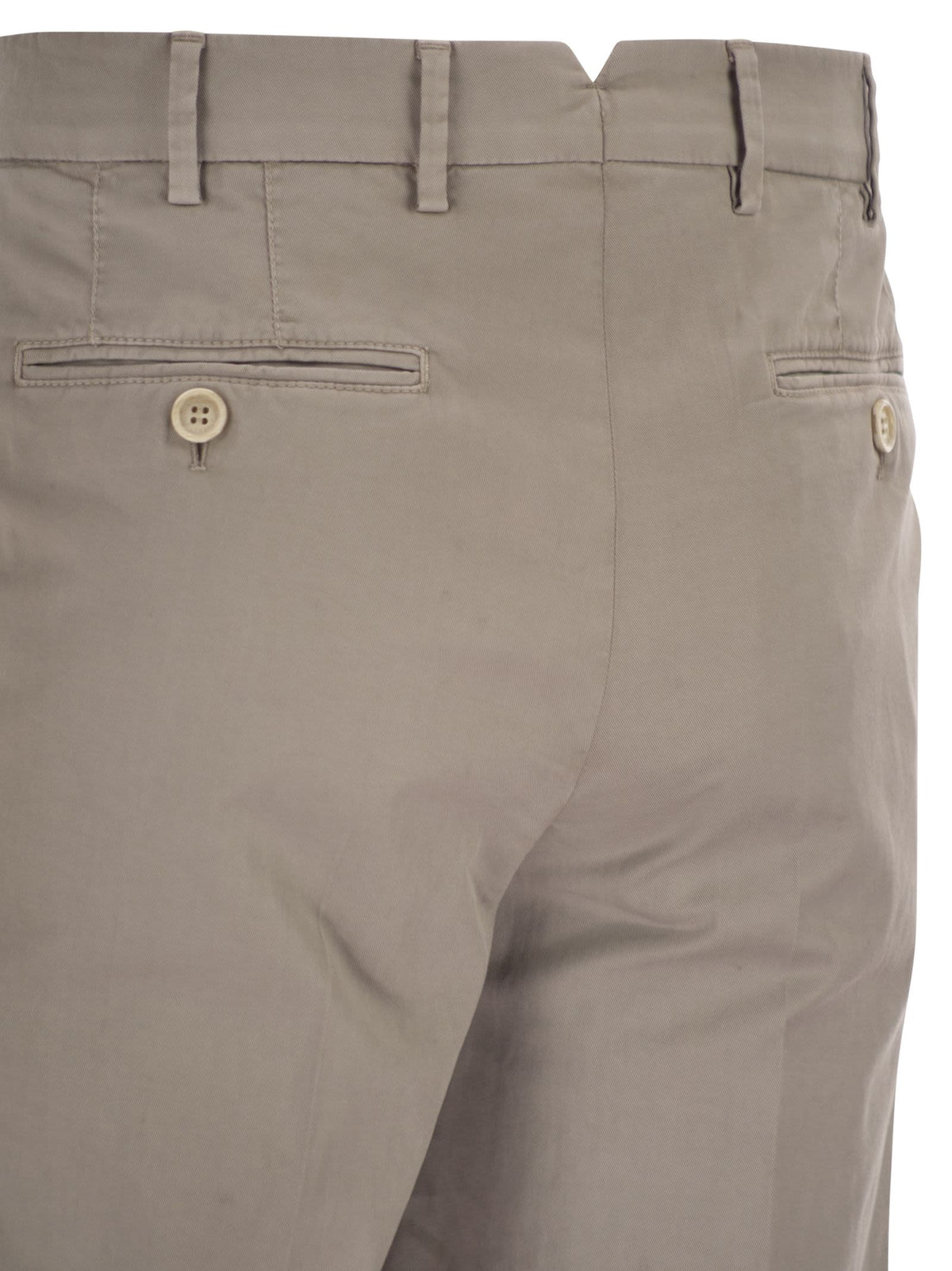 Brunello Cucinelli Men Italian Fit Cotton Gabardine Trousers BRUNELLO CUCINELLI