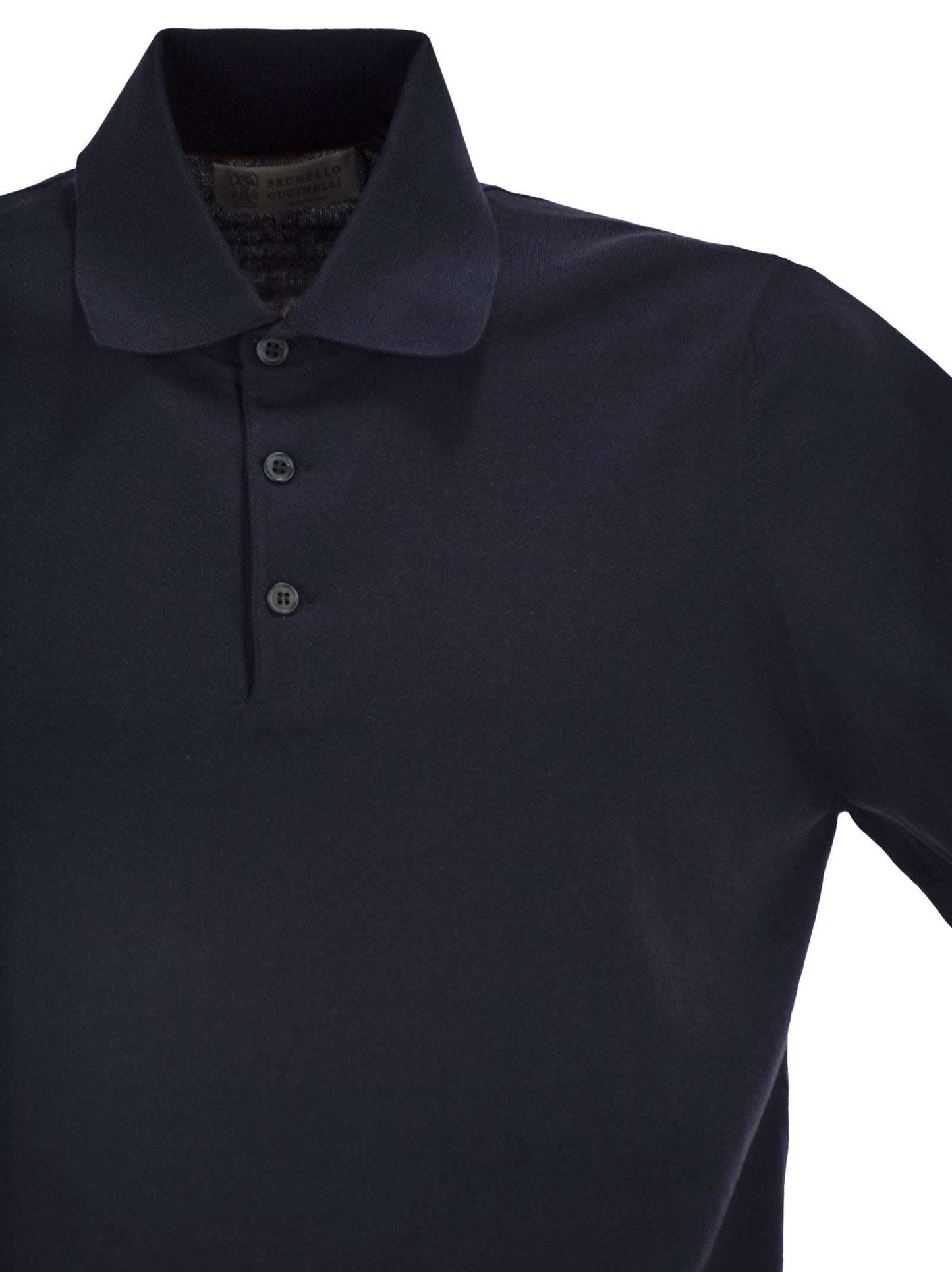 Brunello Cucinelli Men Lightweight Cotton Knit Polo Shirt BRUNELLO CUCINELLI