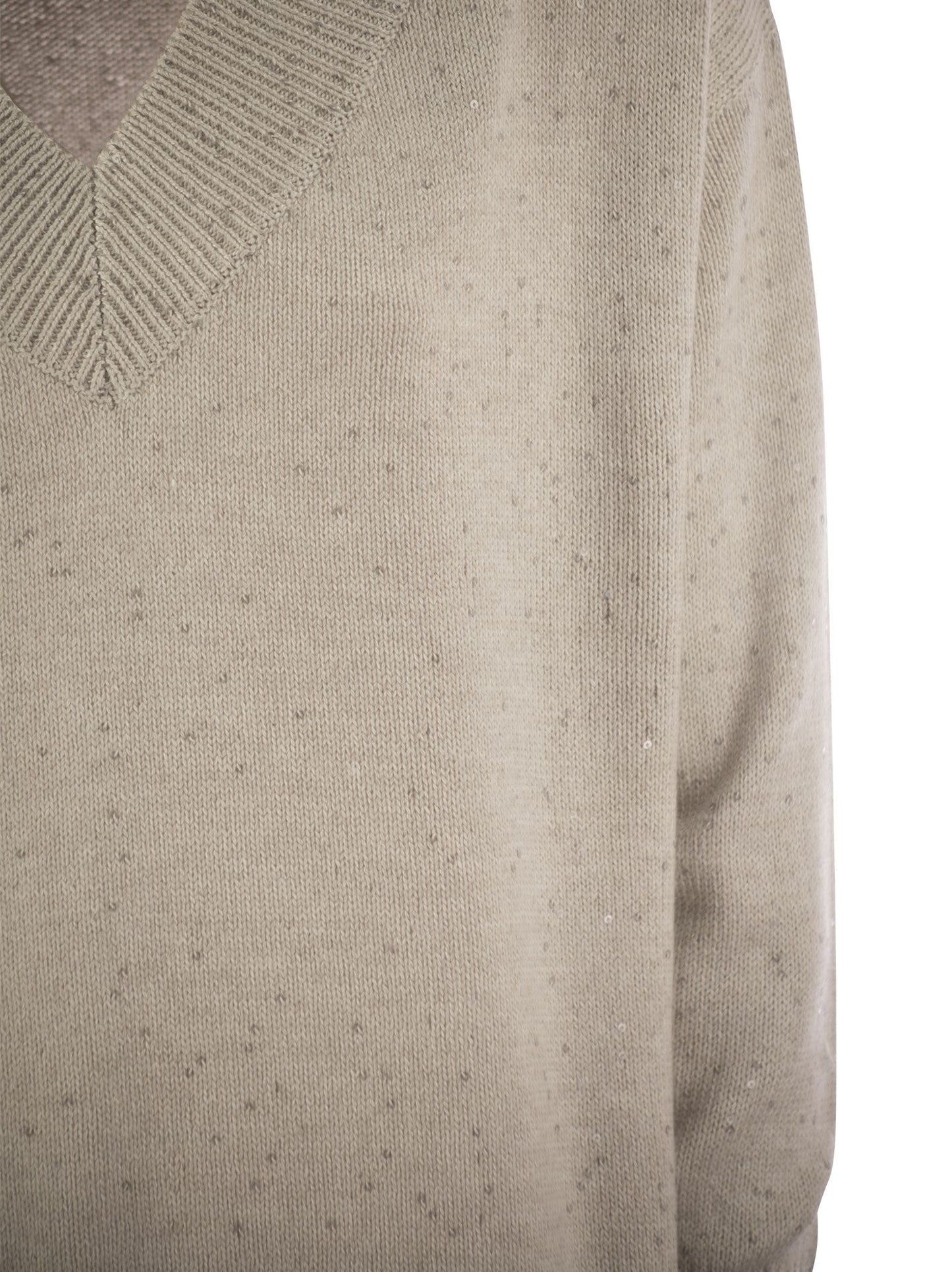 Brunello Cucinelli Women Cashmere And Silk Sweater With Micro Sequins BRUNELLO CUCINELLI