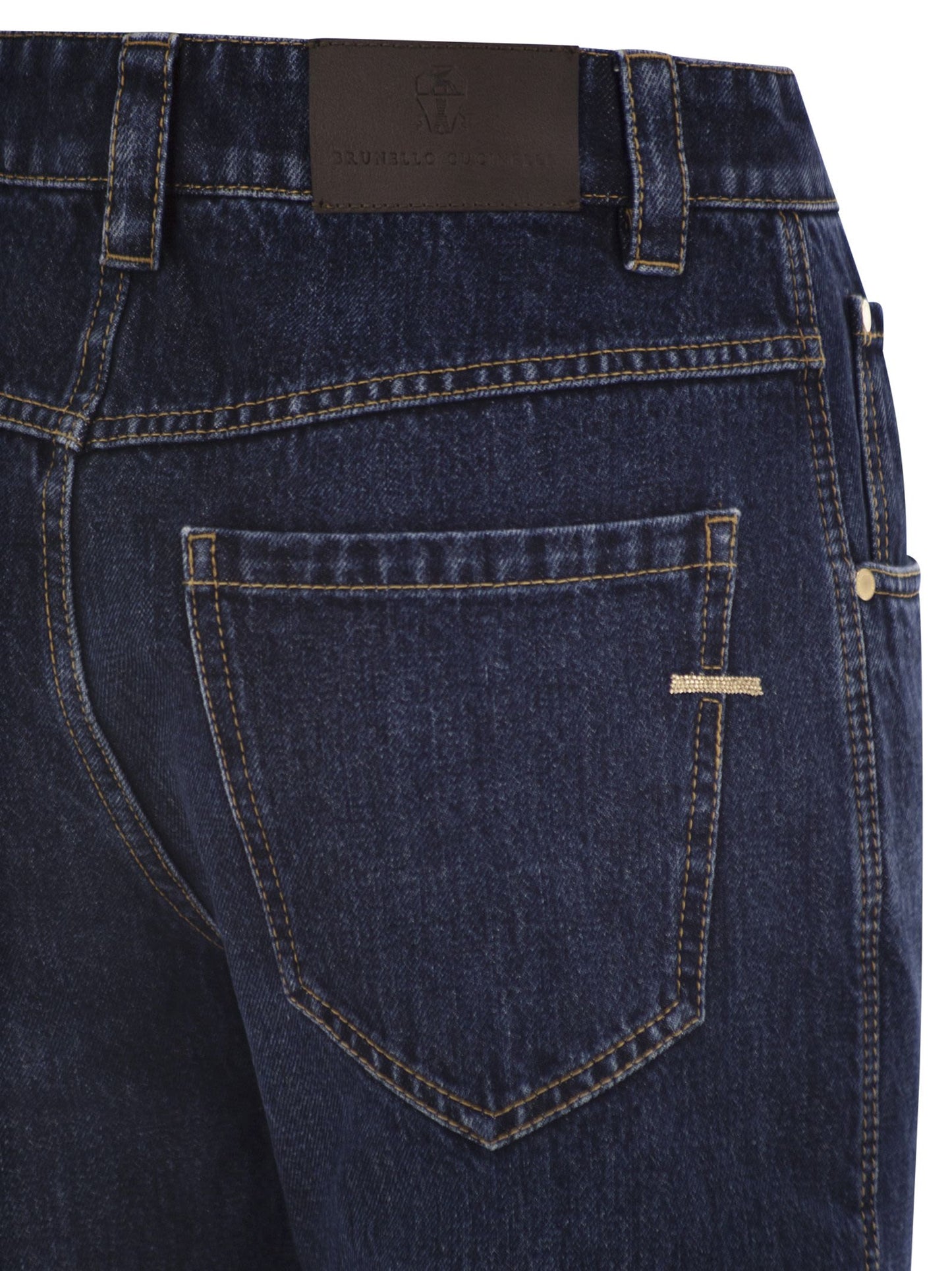 Brunello Cucinelli Women Straight Trousers In Authentic Denim With Shiny Bartack BRUNELLO CUCINELLI