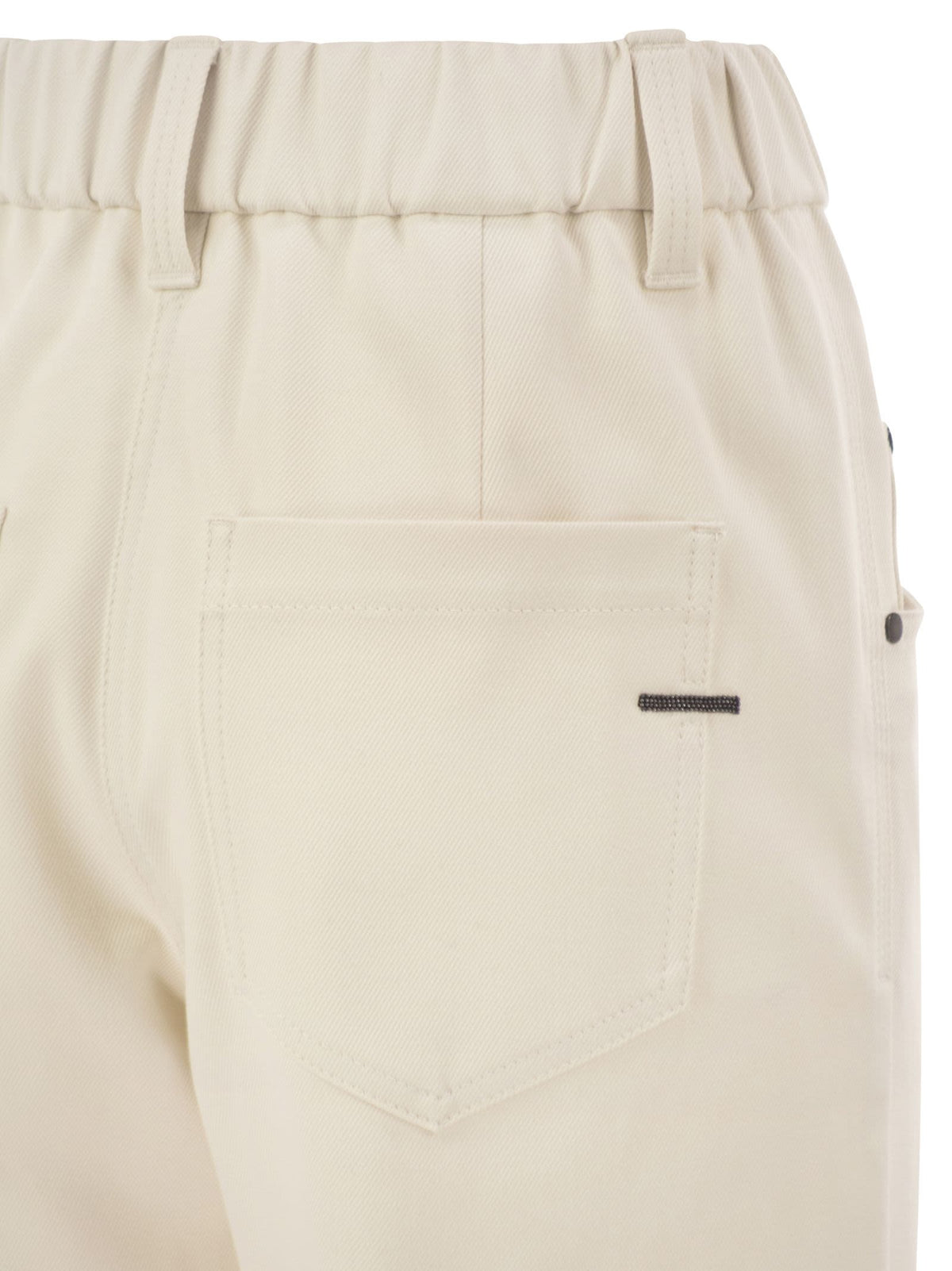 Brunello Cucinelli Women Baggy Trousers In Stretch Cotton Cover-Up With Shiny Bartack BRUNELLO CUCINELLI