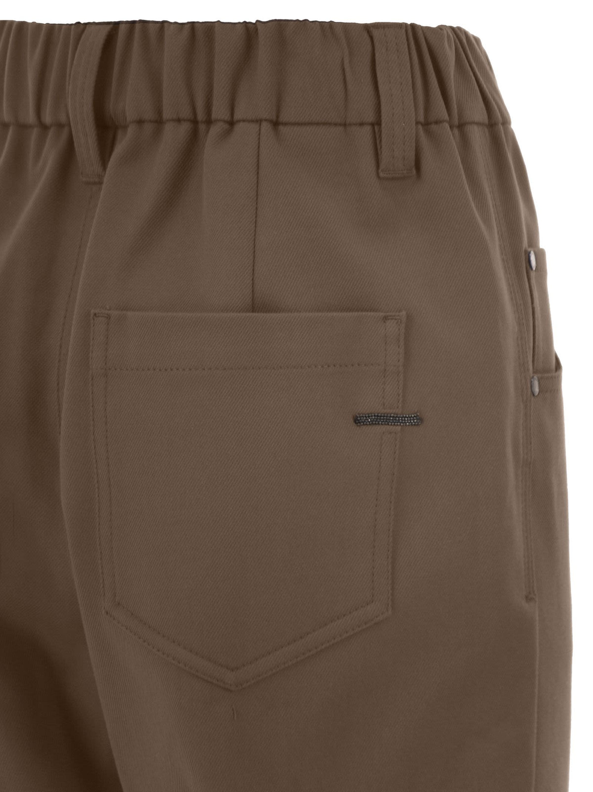 Brunello Cucinelli Women Baggy Trousers In Stretch Cotton Cover-Up With Shiny Bartack BRUNELLO CUCINELLI
